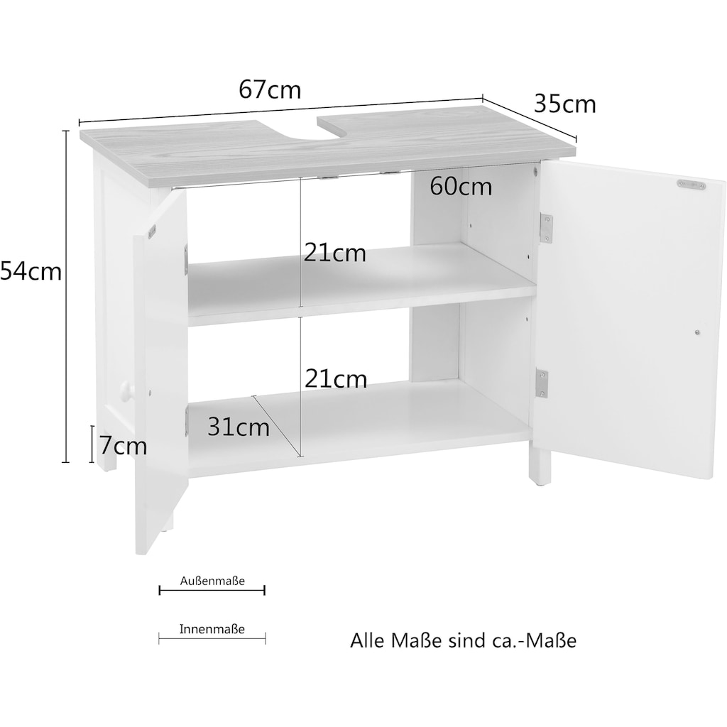 welltime Badmöbel-Set »Amrum Badschrank, Hochschrank Komplettset«, (Komplett-Set, 4 St., 4 teilig)