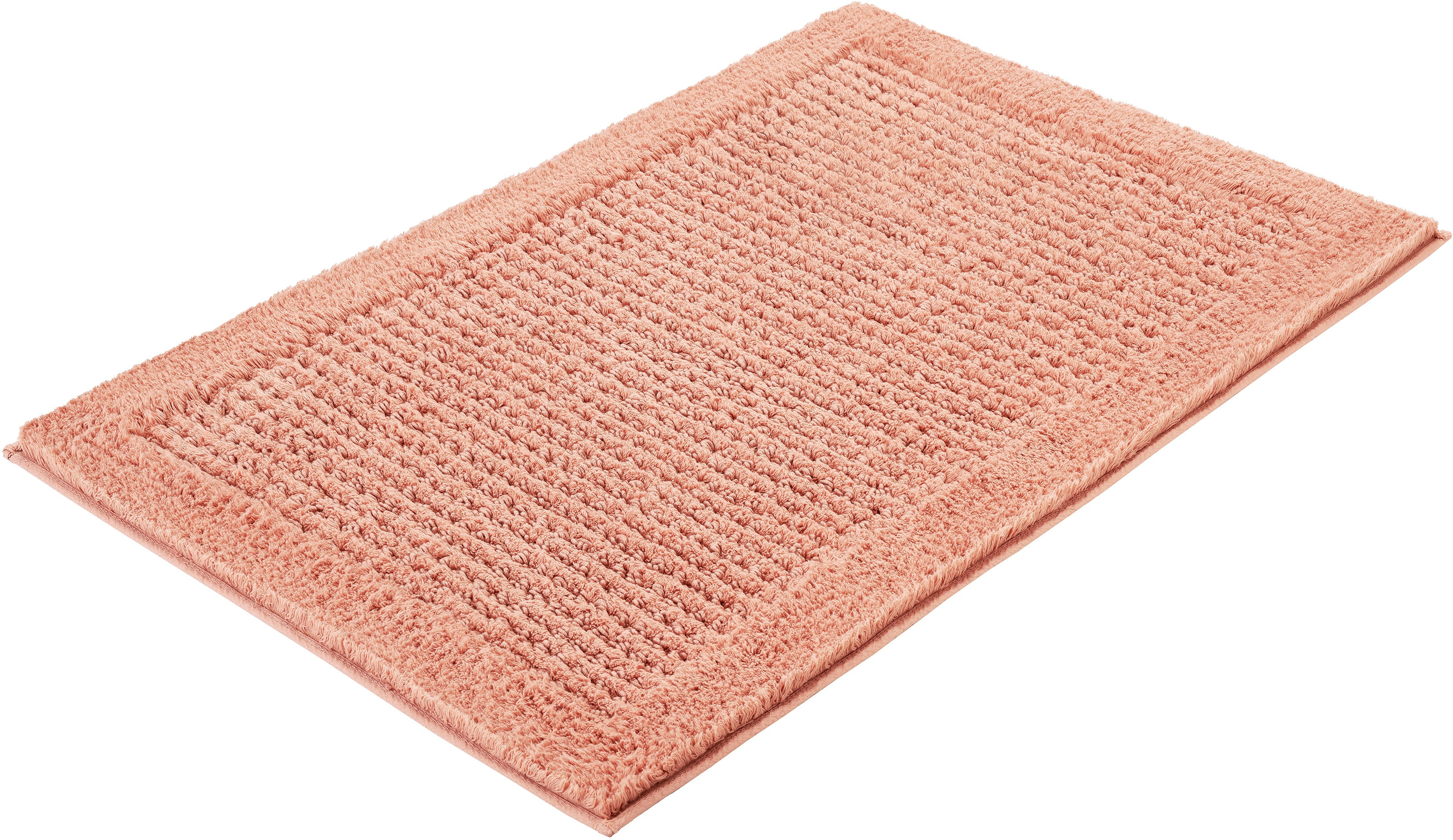 Kleine Wolke Badematte "Net, Badvorleger, Badezimmer Teppich" Höhe 17 mm rutschhemmend beschichtet fußbodenheizungsgeeignet Badteppich, Uni Farben, rutschhhemmend