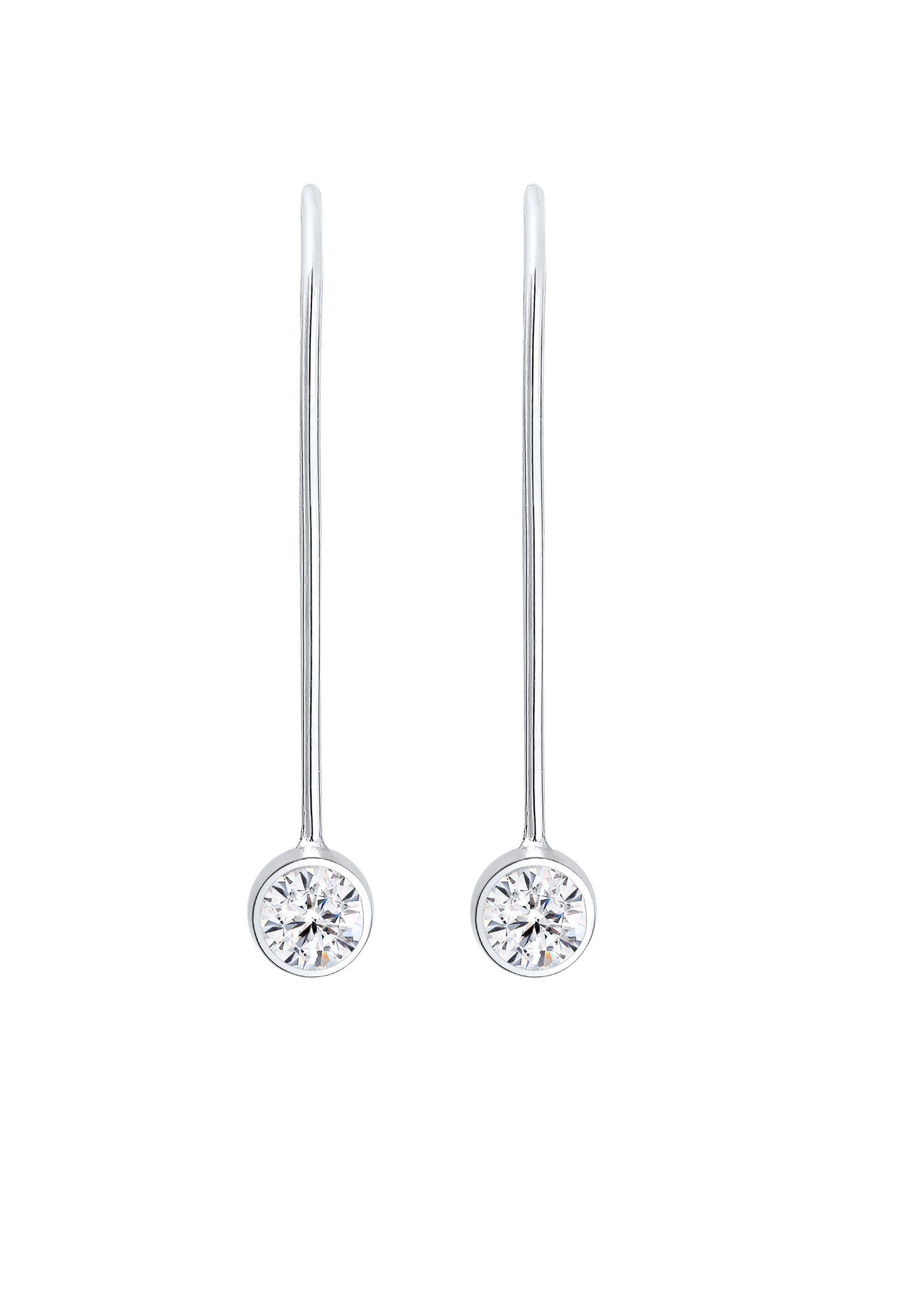 Elli Paar Ohrhänger »Ohrhänger Glas Kristalle Weiß 925 Sterling Silber«