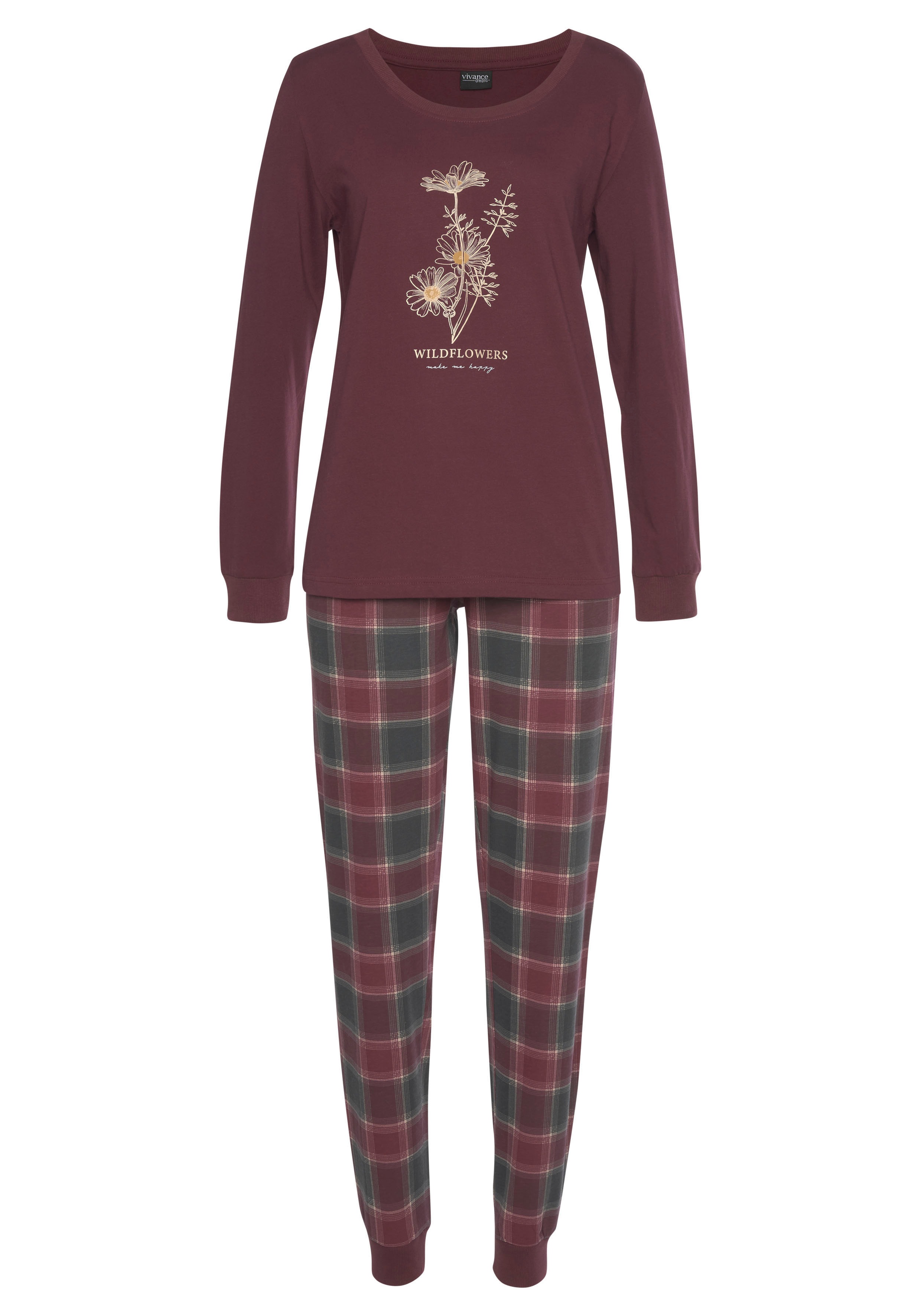 Thumbnail - Vivance Dreams Pyjama 2 Stück, 4 Stk. tlg., mit Frontdruck
