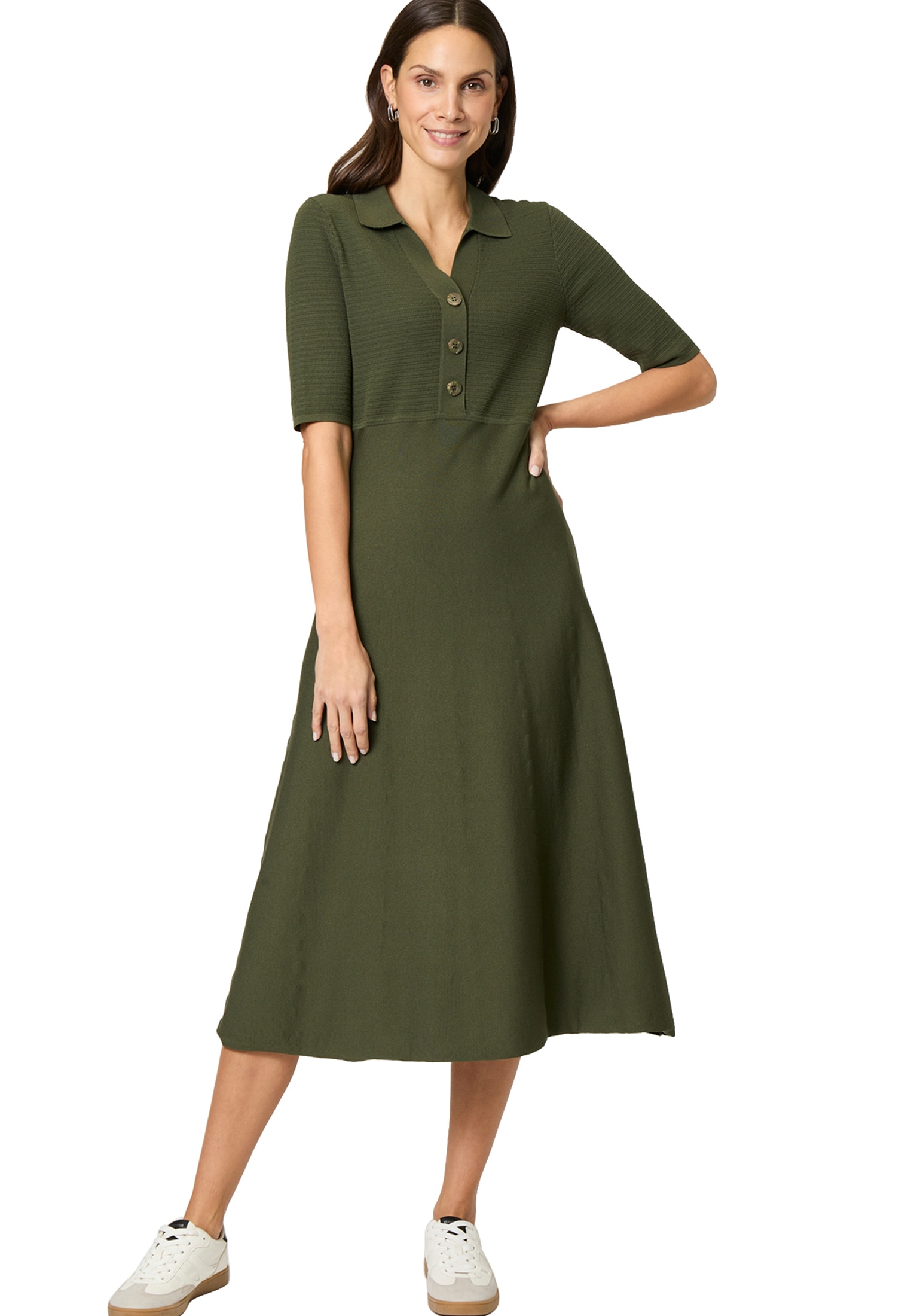 Zero Strickkleid »zero Strickkleid mit Knopfleiste«, Knopfleiste