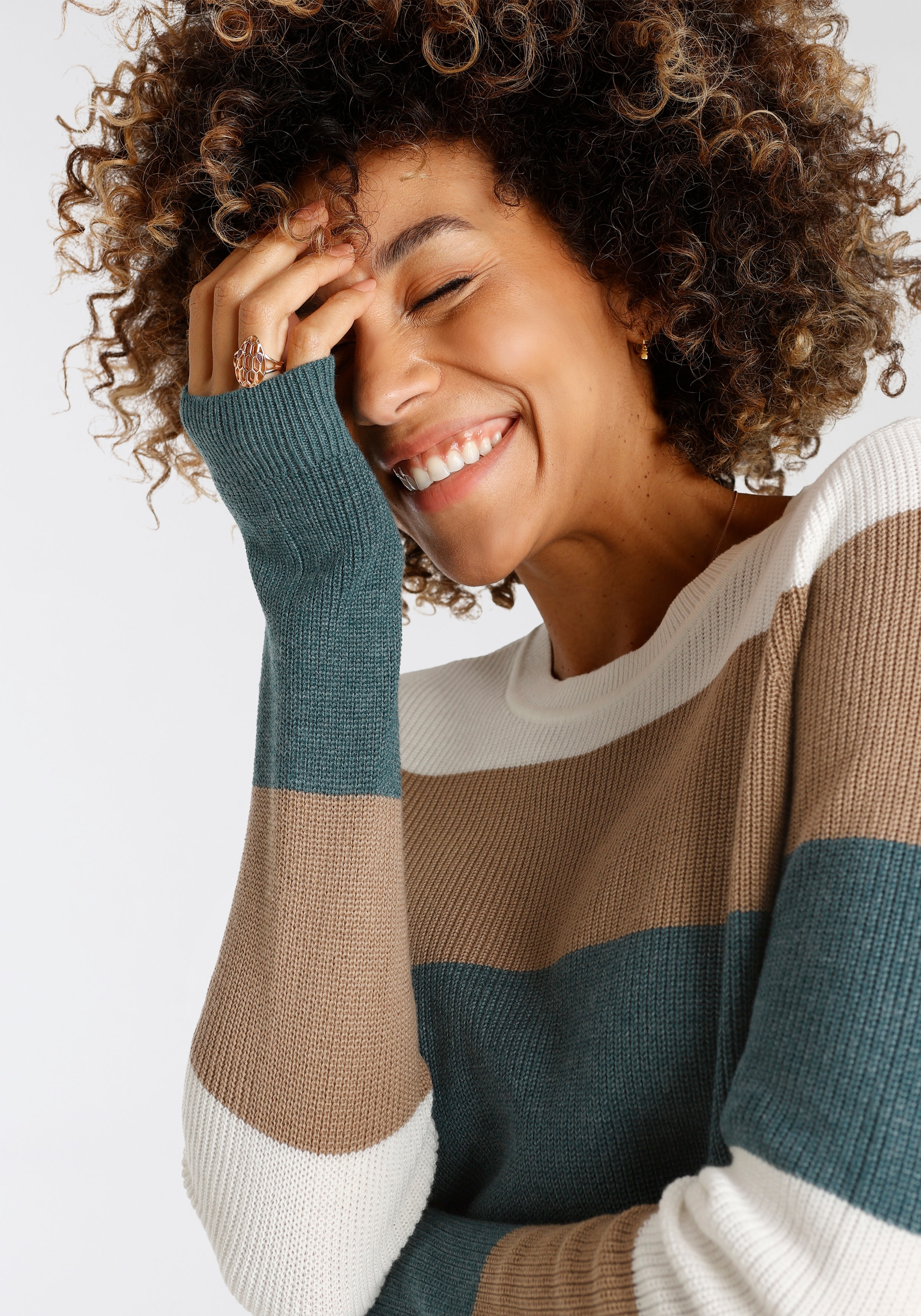 H.I.S Strickpullover, in modischem Streifenmuster