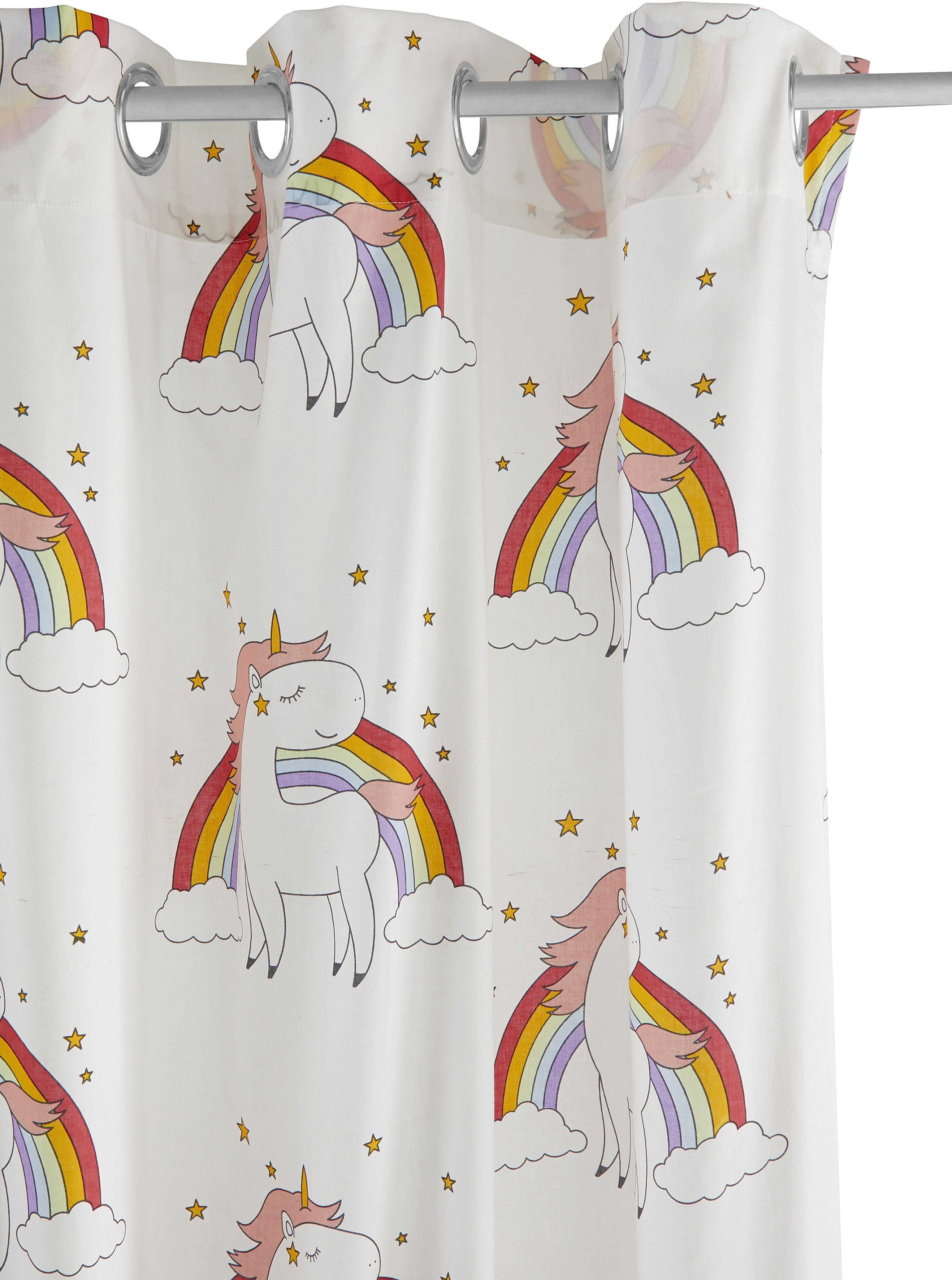 Thumbnail - Lüttenhütt Gardine "EINHORN", (1 St.), Kindergardine, Einhorn, Regenbogen, einseitig bedruckt