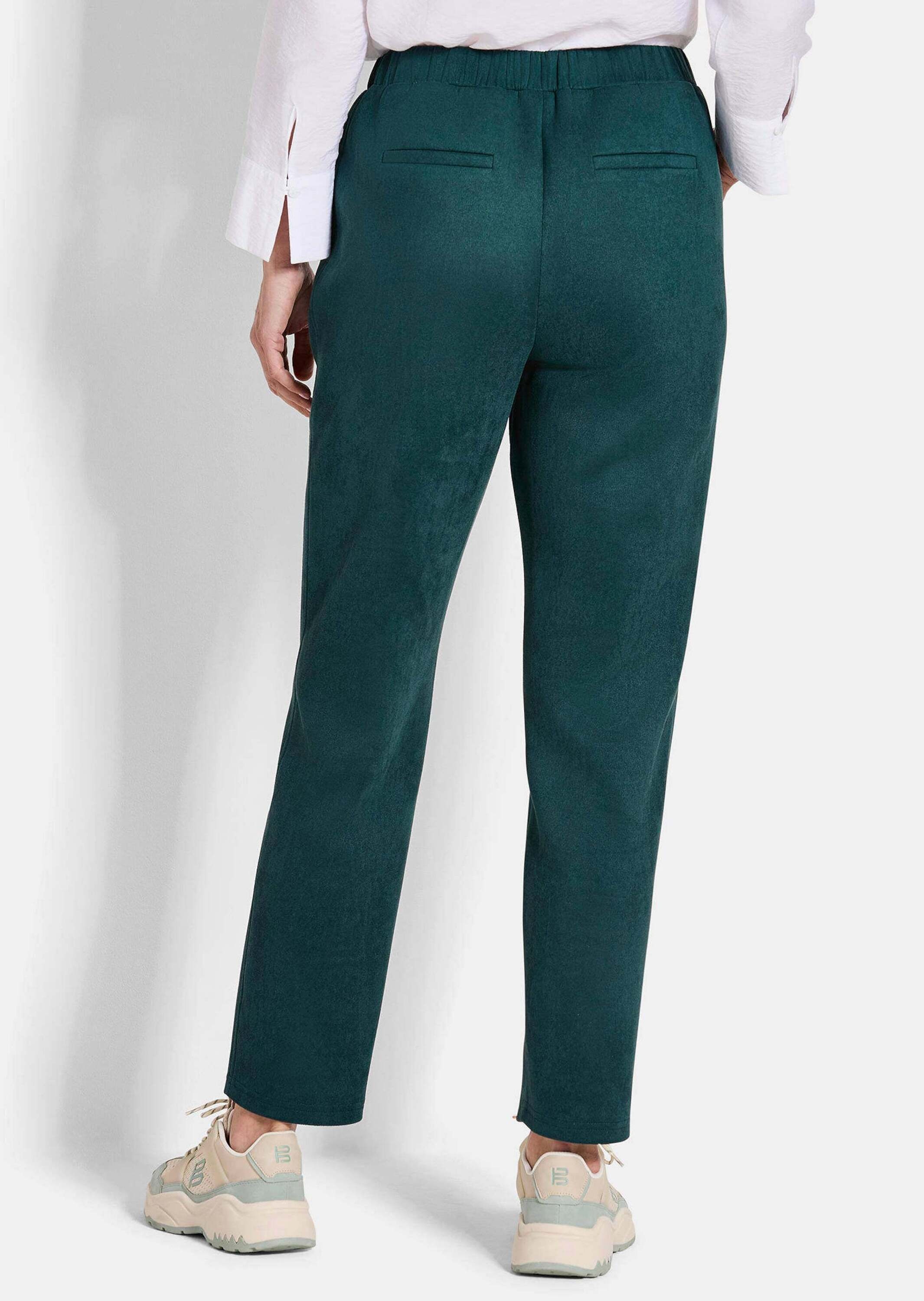 GOLDNER Chinohose »Hose LOUISA in Veloursleder-Optik«