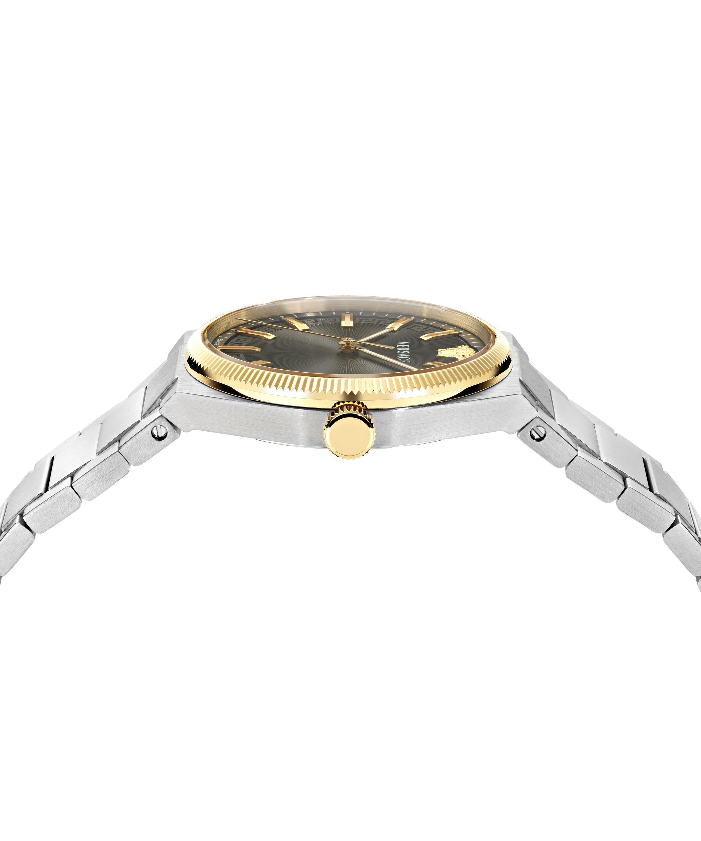 Versace Quarzuhr »V_LEO« Armbanduhr, Damenuhr, Herrenuhr, Swiss Made, Edelstahlarmband, analog
