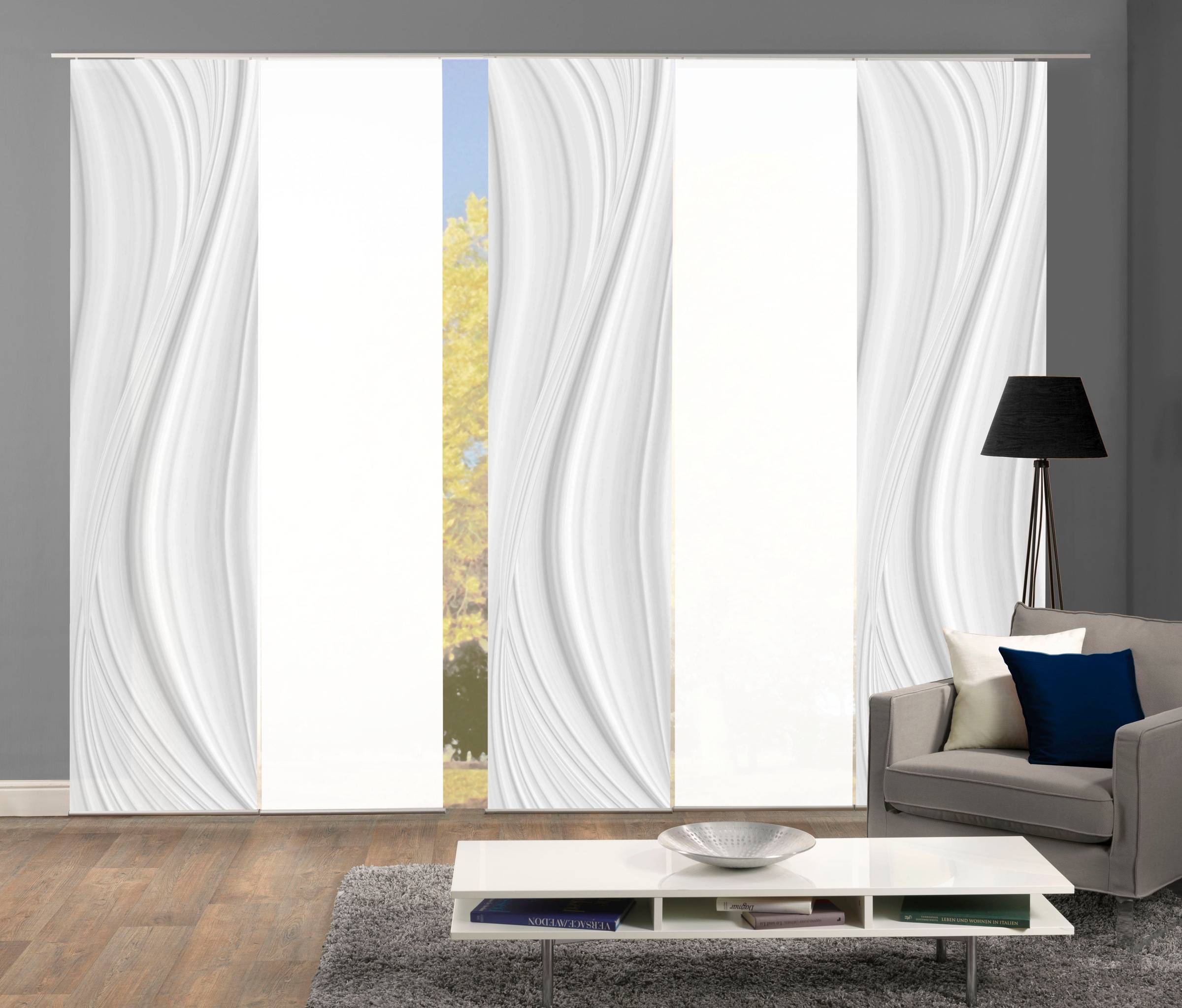 HOME WOHNIDEEN Schiebegardine "LAURINA 5er SET" Paneelwagen 5 Stk. tlg. Sch günstig online kaufen