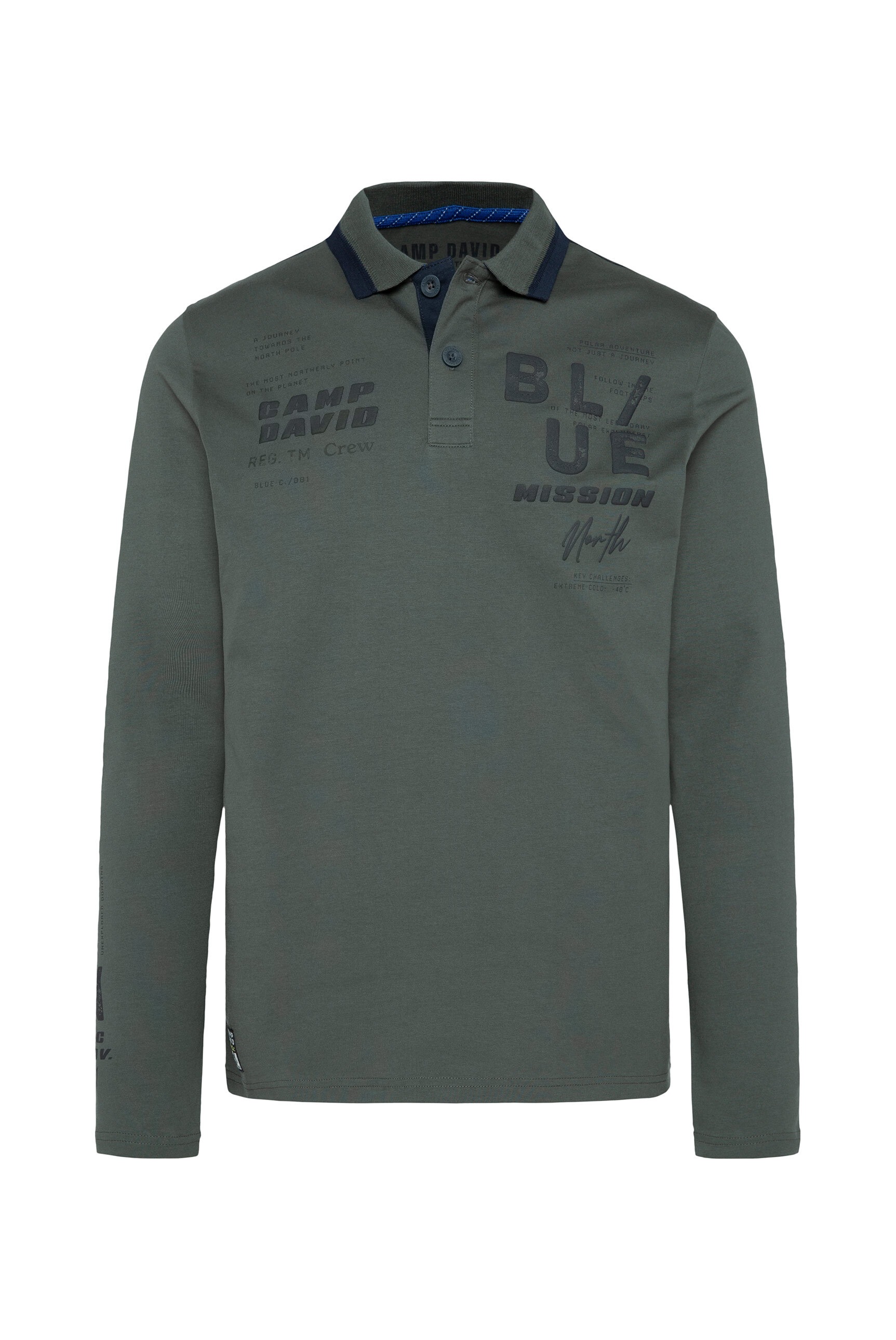 CAMP DAVID Langarm-Poloshirt, aus Baumwolle