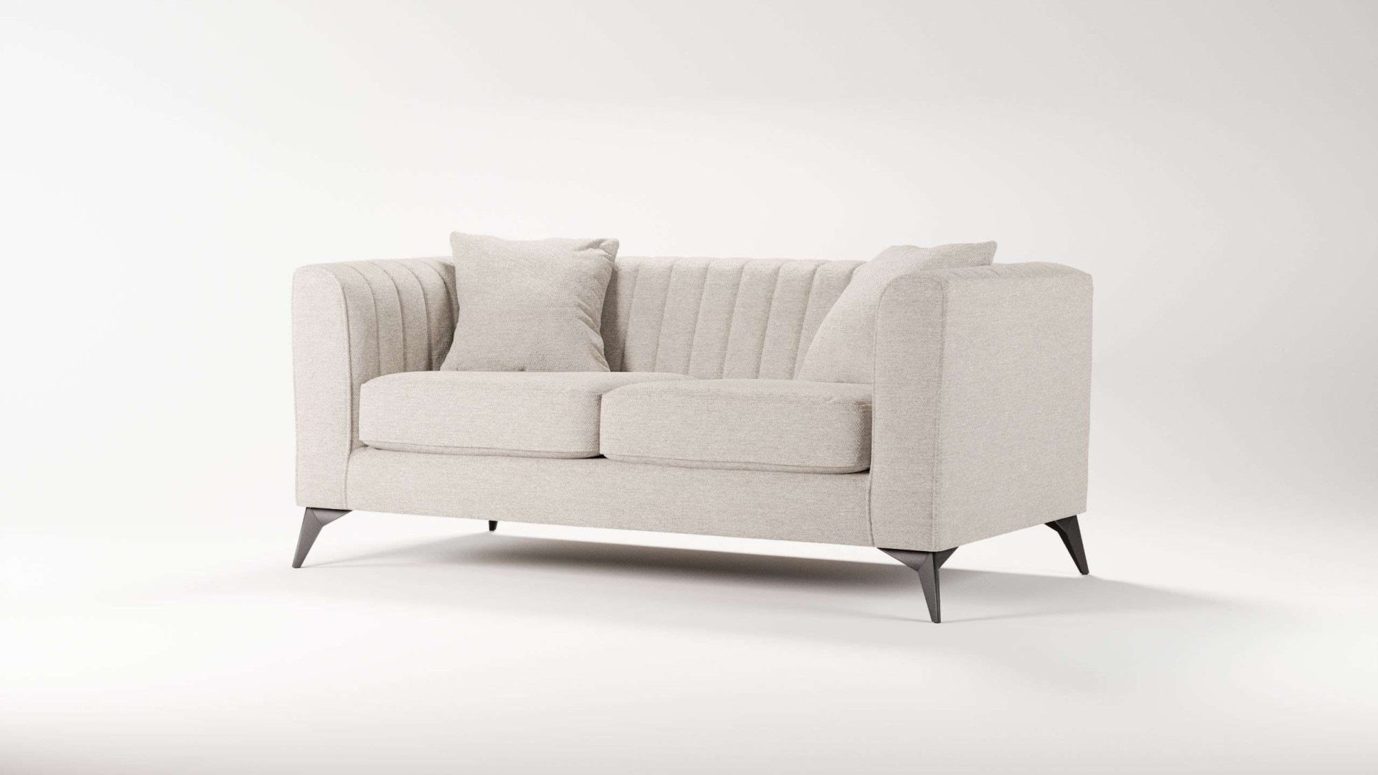 Places of Style 2-Sitzer »MATTHEW elegantes Designsofa, Maße B/T/H: 170/86/74 cm«, Steppung im Rücken, lose Sitzkissen, incl. Zierkissen