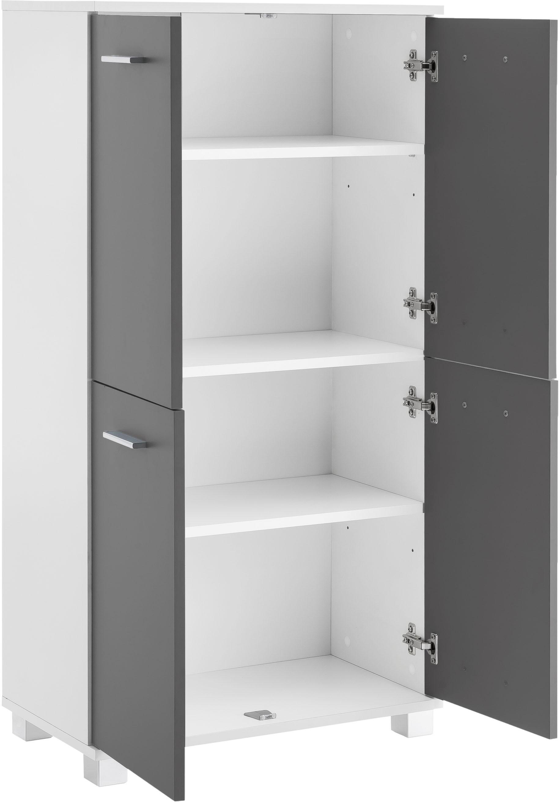 Schildmeyer Midischrank »Lumo«, Breite 60 cm, mit 4 Türen & Metallgriffen, Türanschlag wechselbar