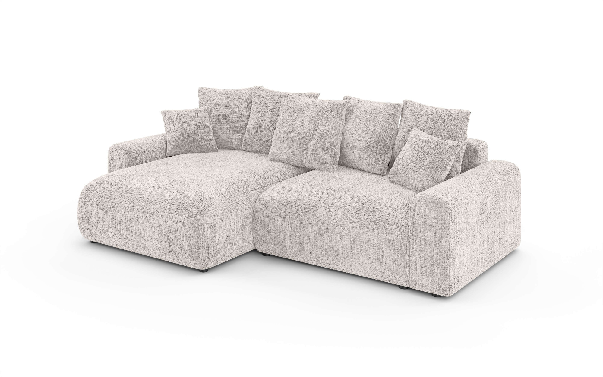 Home affaire Ecksofa »LAKESIDE klein mit Bettfunktion und Bettkasten, B/T/H 235/142/84 cm«, L-Form, Recamiere beidseitig montierbar, mit Wellenunterfederung