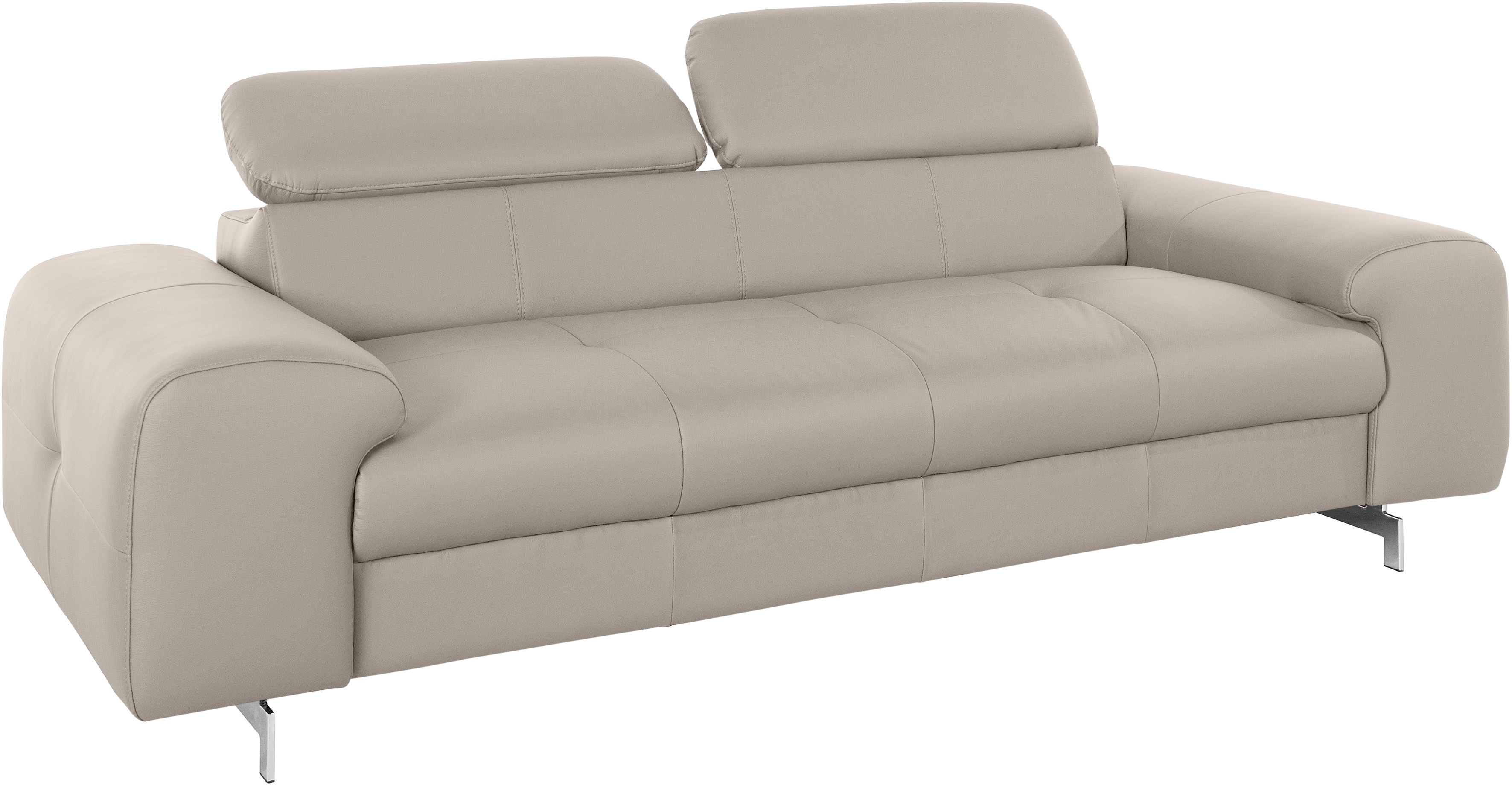 Thumbnail - COTTA 3-Sitzer "Chef", Big-Sofa mit Kopfteilverstellung, edle Metallkufen