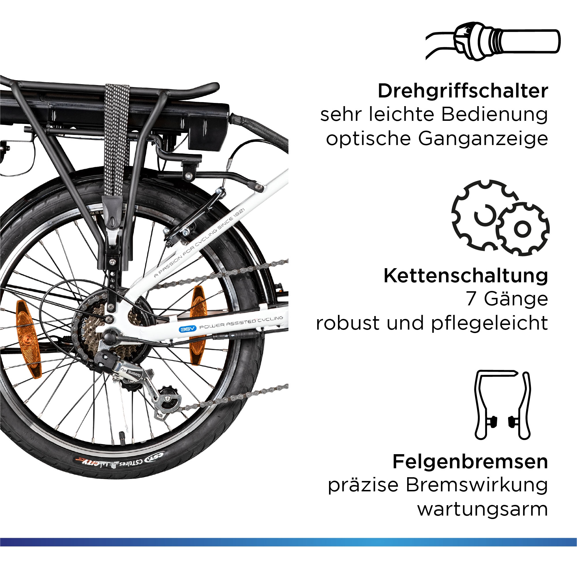 Zündapp E-Bike »Z110«, 7 Gang, Shimano, RD-TY21 Tourney, Heckmotor 250 W, Pedelec, Elektrofahrrad für Damen u. Herren
