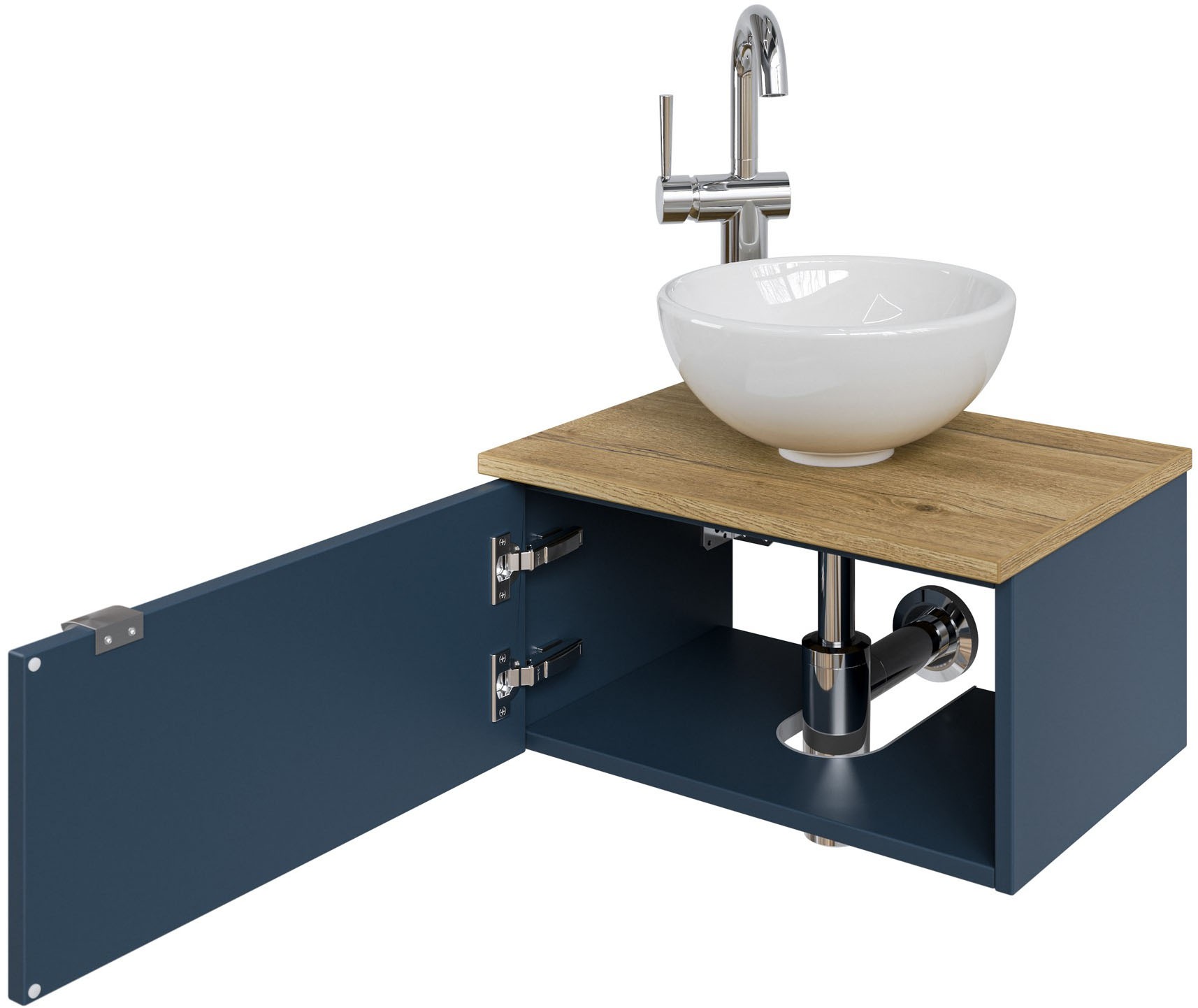 Saphir Waschtisch »Serie 6915 Waschschale mit Unterschrank für Gästebad, Gäste WC«, 51 cm mit Keramik-Aufsatzbecken und 1 Tür