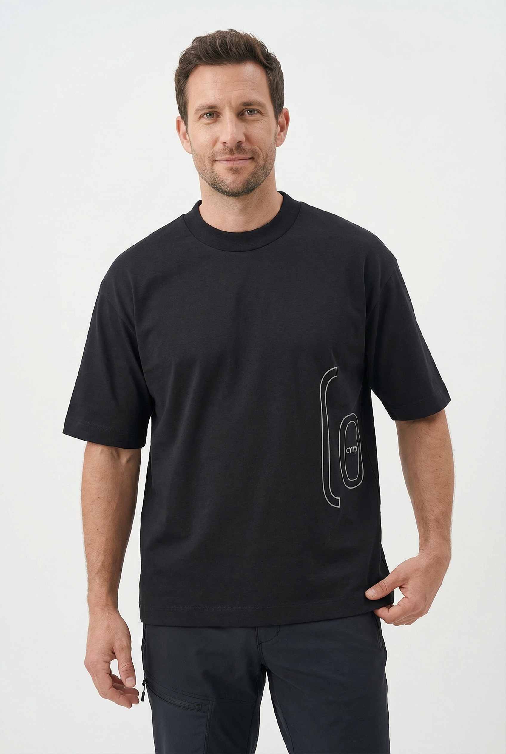 Cmp Herren Nero Dove Gr Oversize-Shirt Mit Großem Schriftzug Vorne Seitlich Bis Auf Den Rücken erhältlich in Größe L/M/S/XL/XXL von Baur