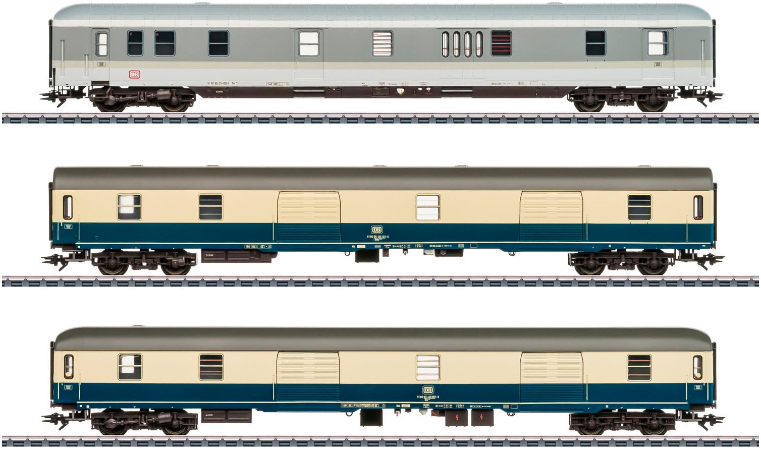 MÄRKLIN Kinder Güterwagen "Märklin Expressgut-Set - 42830", blau, Kunststoff, Metall, B:3,5cm H:5cm L:28,2cm, Modelleisenbahn-Fahrzeuge, Made in