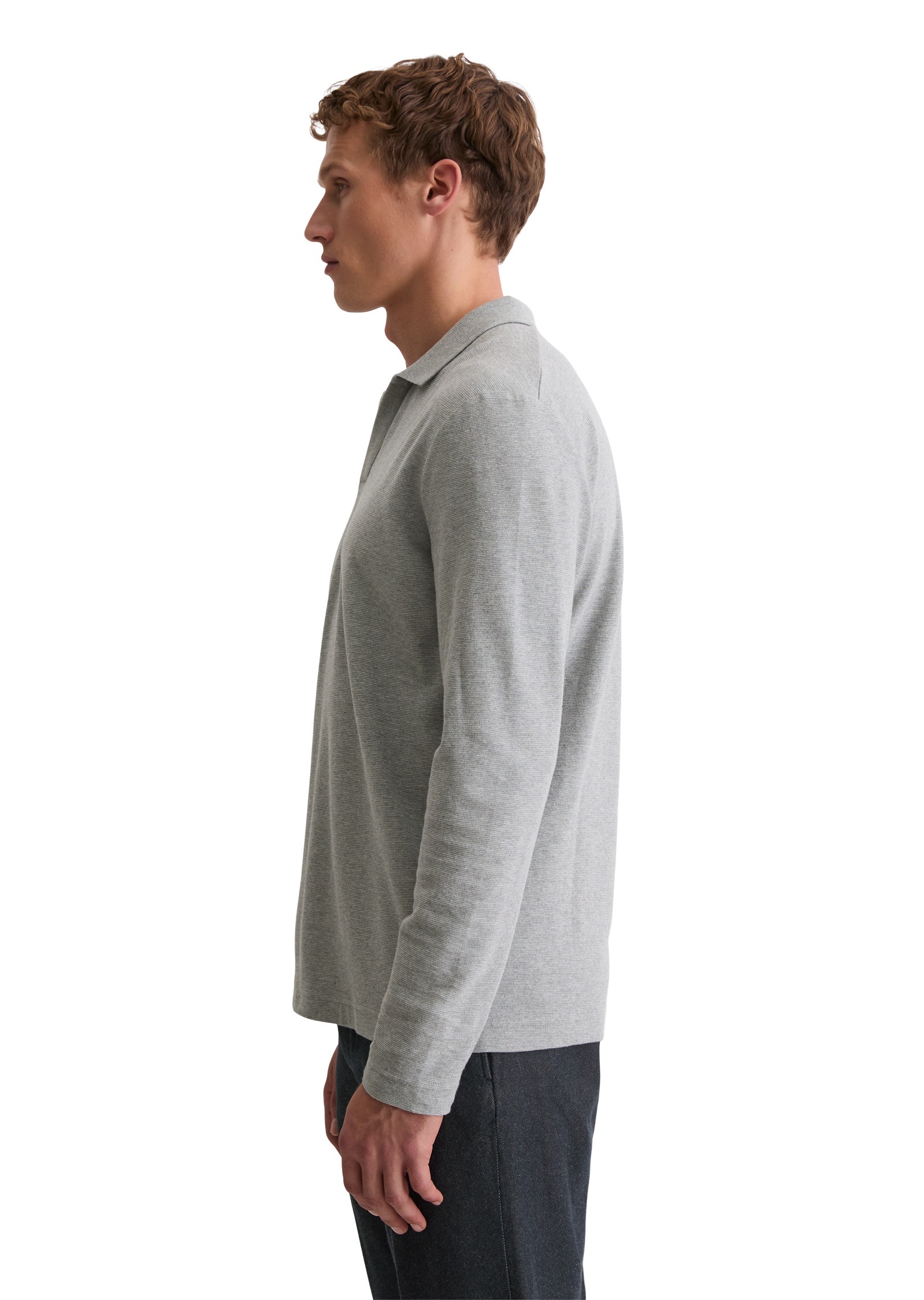 Marc OPolo Langarm-Poloshirt "aus weichem Bio-Baumwoll-Jersey" günstig online kaufen