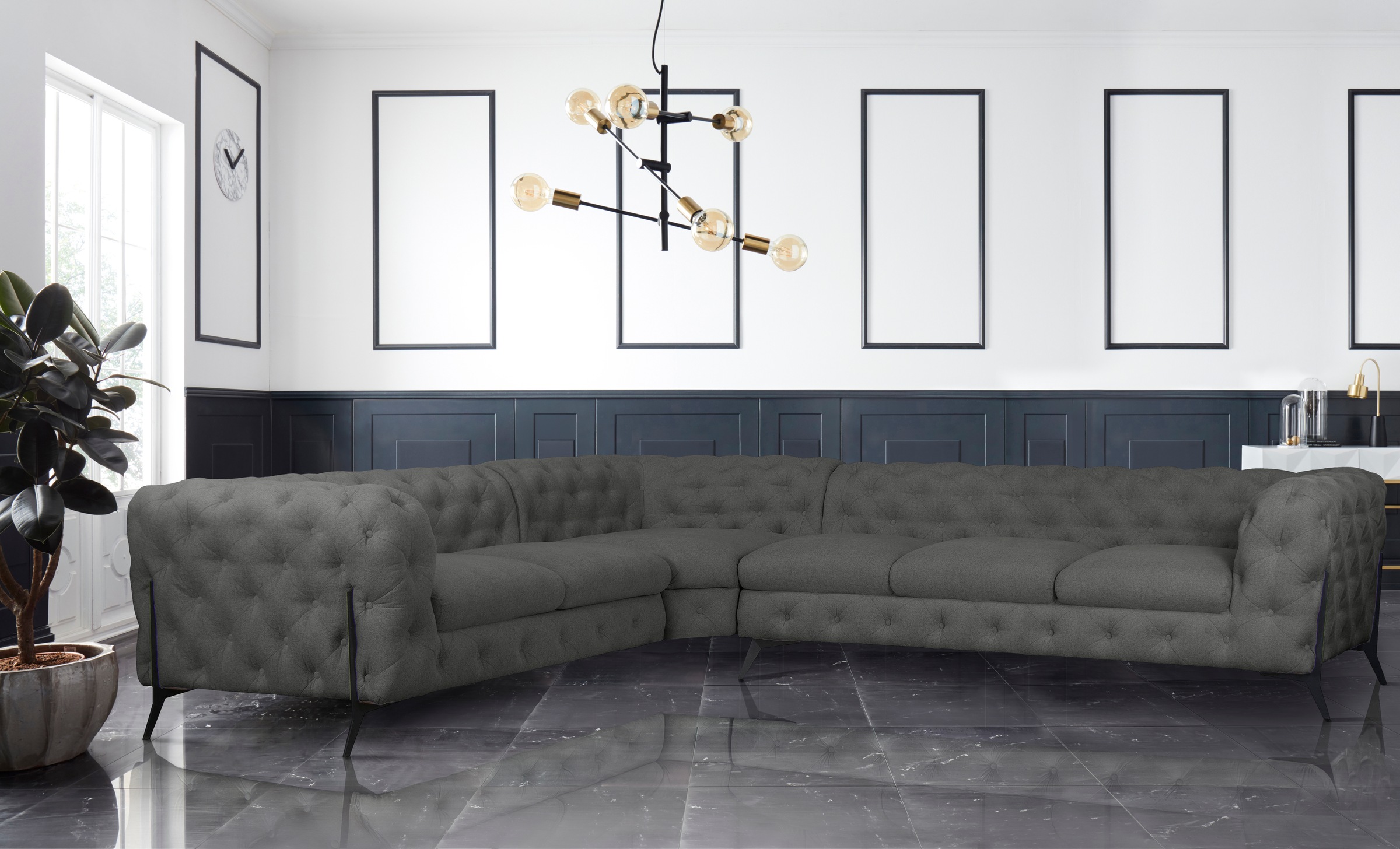 Home affaire Chesterfield-Sofa "Amaury L-Form" großes Ecksofa, Chesterfield günstig online kaufen