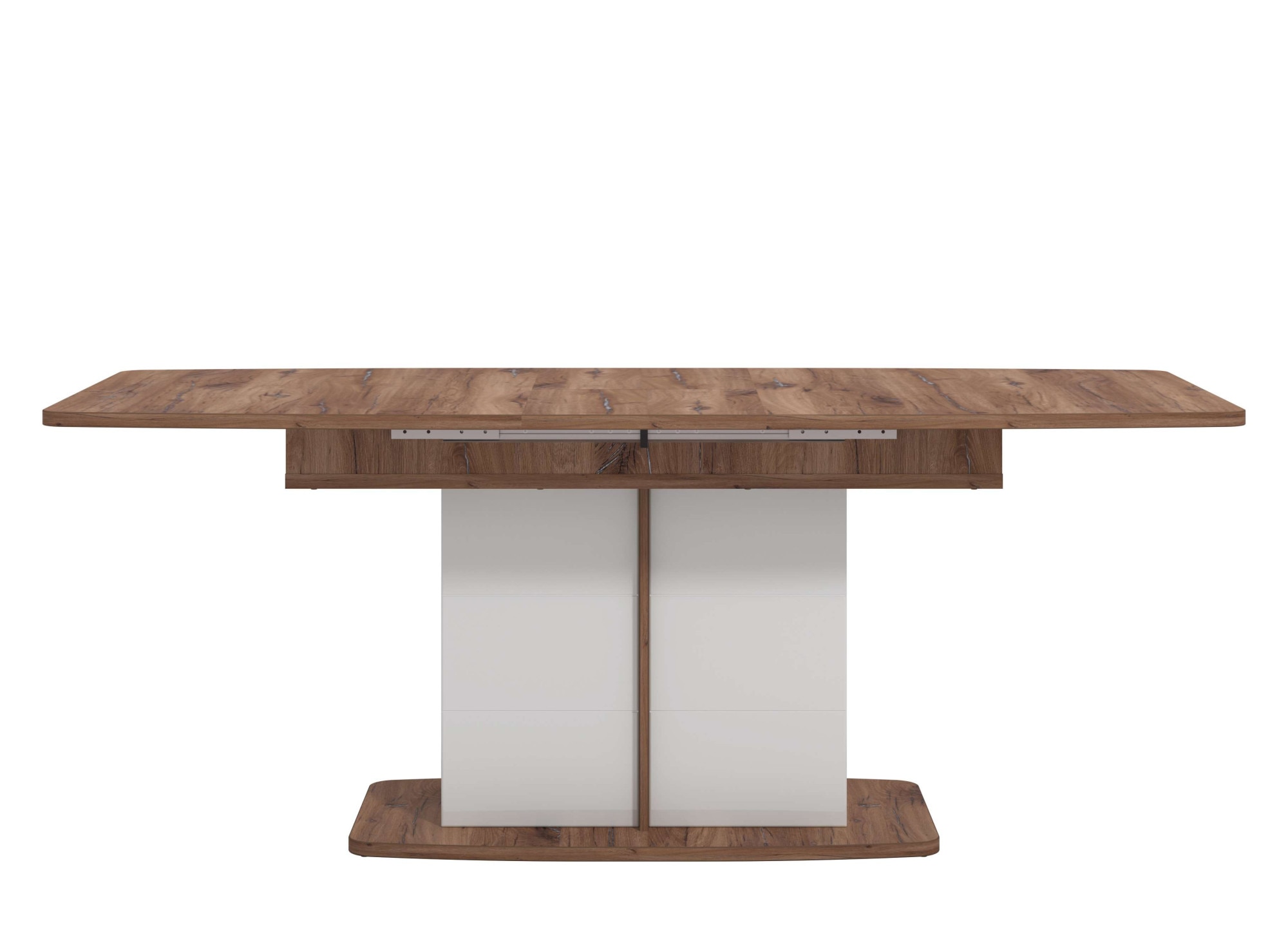 INOSIGN Esstisch »Burgundy 160 cm, modernes Design, Verlängerbar durch Einlegeplatte« max. Breite 200 cm, Farbkombination aus Flagstaf Eiche und Weiß