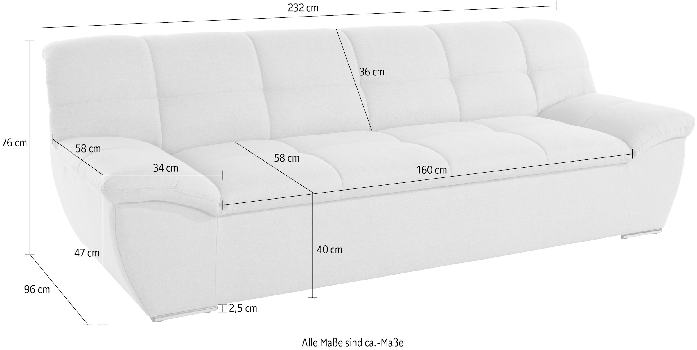 DOMO collection 3-Sitzer »Lagoa«, frei im Raum stellbar, in großer Farbauswahl