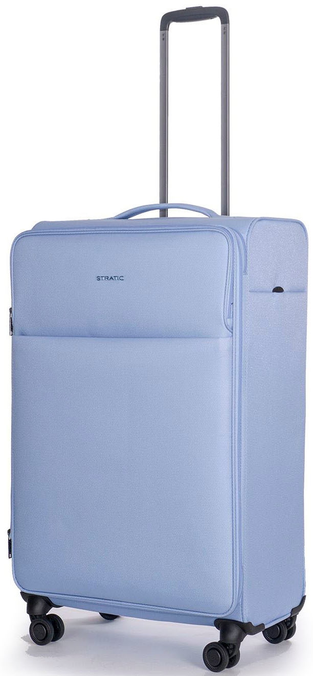 Stratic Weichgepäck-Trolley »Stratic Light + L, light blue«, 4 Rollen, Reisekoffer großer Koffer Aufgabegepäck TSA-Zahlenschloss