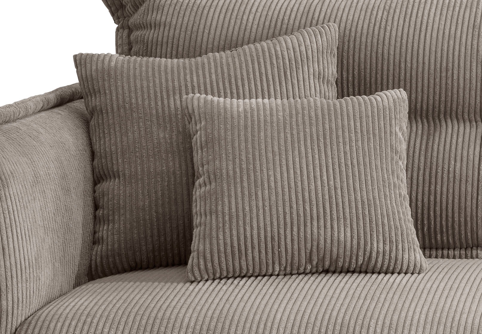 INOSIGN Ecksofa »Lazio modern und bequem, schmale Armlehnen, tolle Detailverarbeitung«, zwei verschiedene Fußfarben wählbar