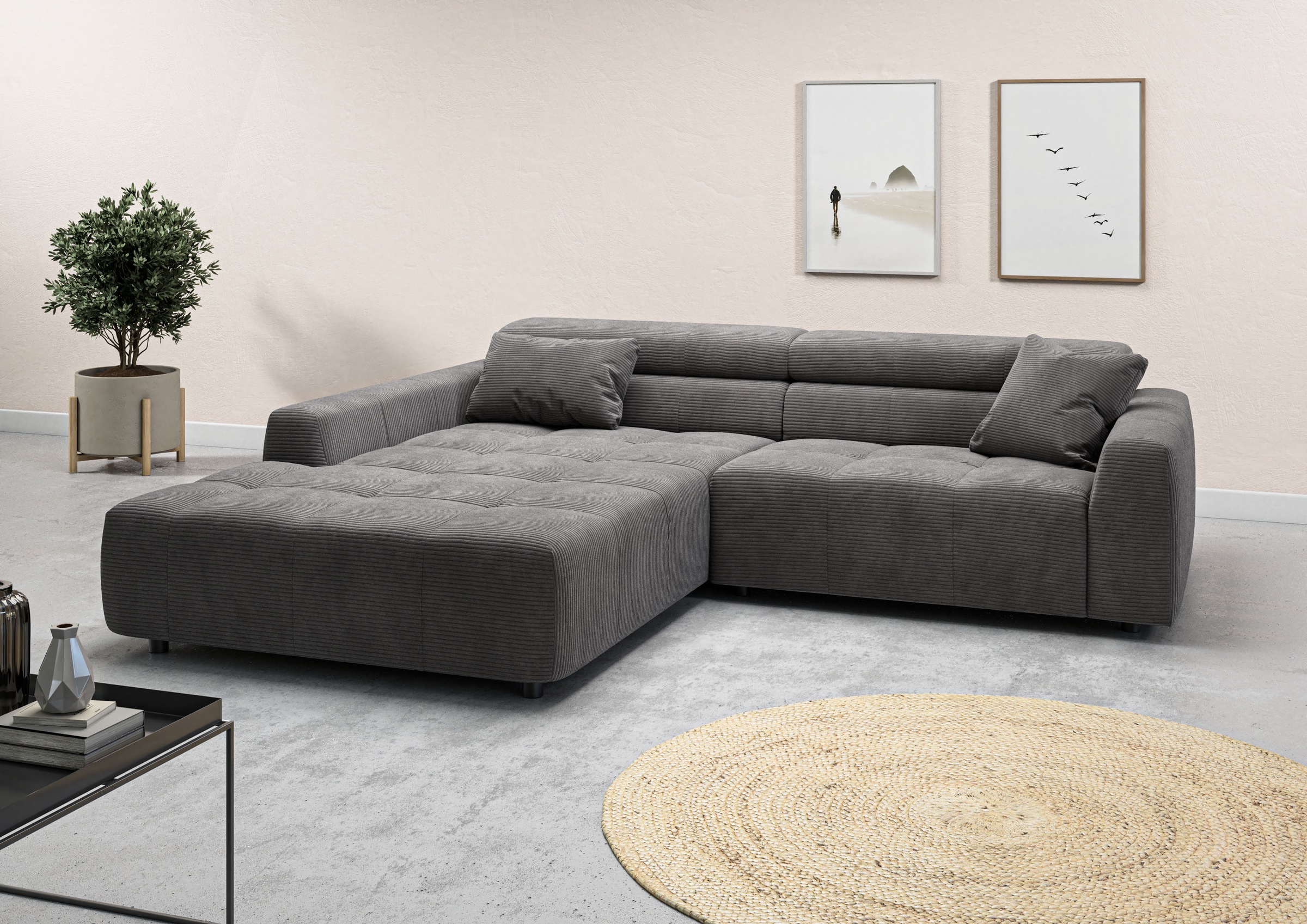 3C Candy Ecksofa "Denver auch mit Cord- und Easy care-Bezug, Kopfteilverste günstig online kaufen