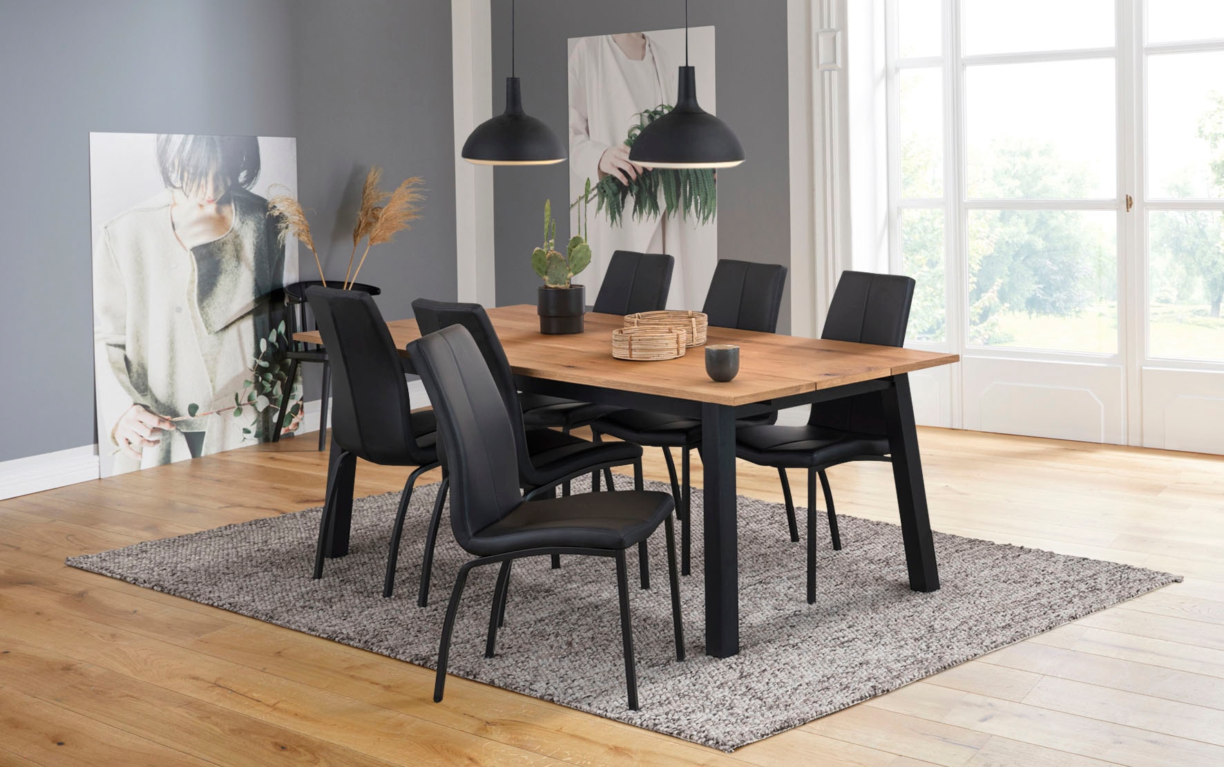 ACTONA GROUP Esszimmerstuhl »Alois«, (Set), 4 St., Kunstleder, mit einer schönen Silhouette in Lederoptik, hohe Rückenlehne