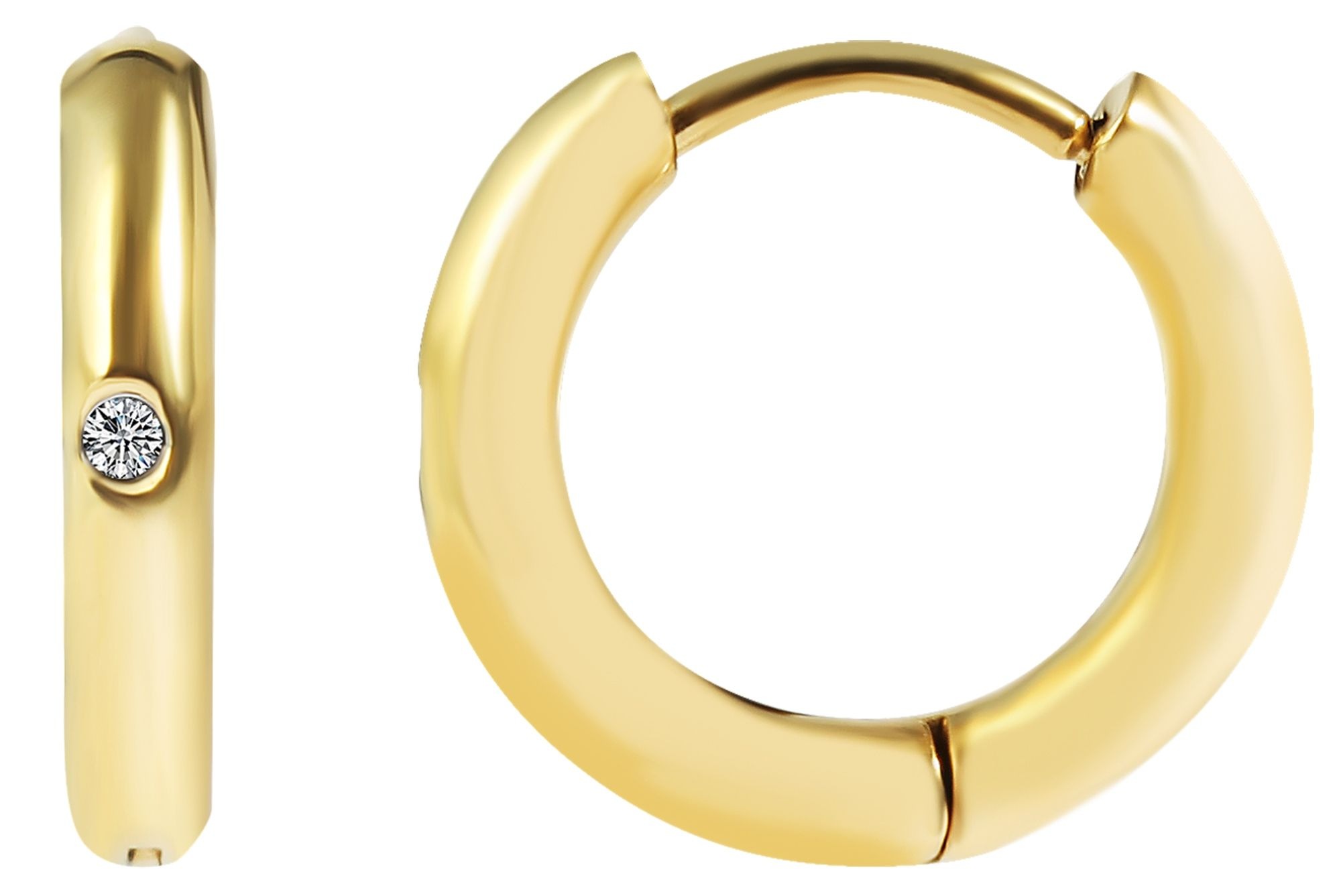 Adelia´s Klappcreolen "Damen Ohrringe – Klappcreole aus Edelstahl mit Stras günstig online kaufen