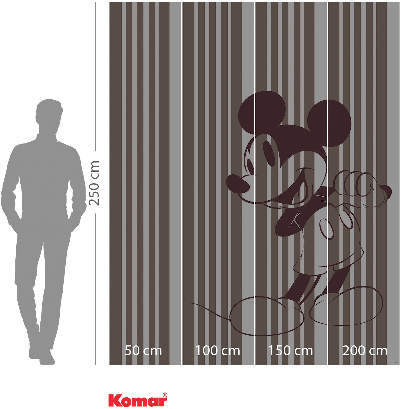 Komar Vliestapete »Digitaldruck Vlies -  Mickey Tone-on-Tone - Größe 200 x 250 cm« bedruckt glatt Kinderzimmer