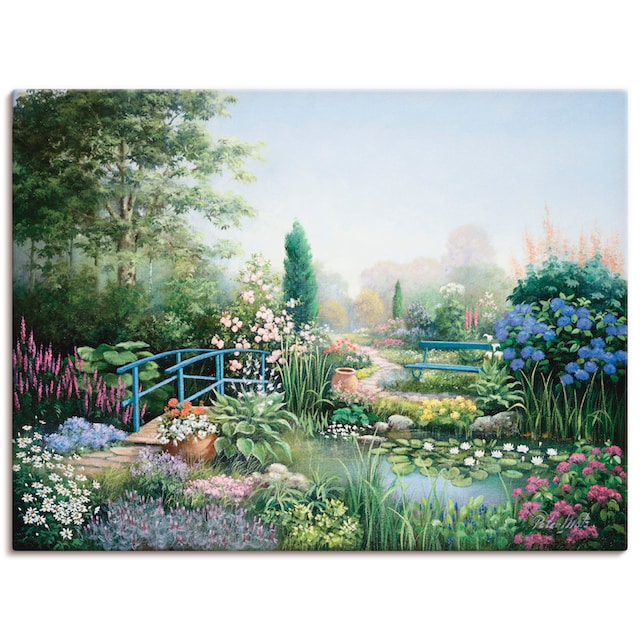 Artland Wandbild »Brücke der Liebe«, Garten, (1 St.), als Leinwandbild,  Wandaufkleber oder Poster in versch. Größen bestellen | BAUR