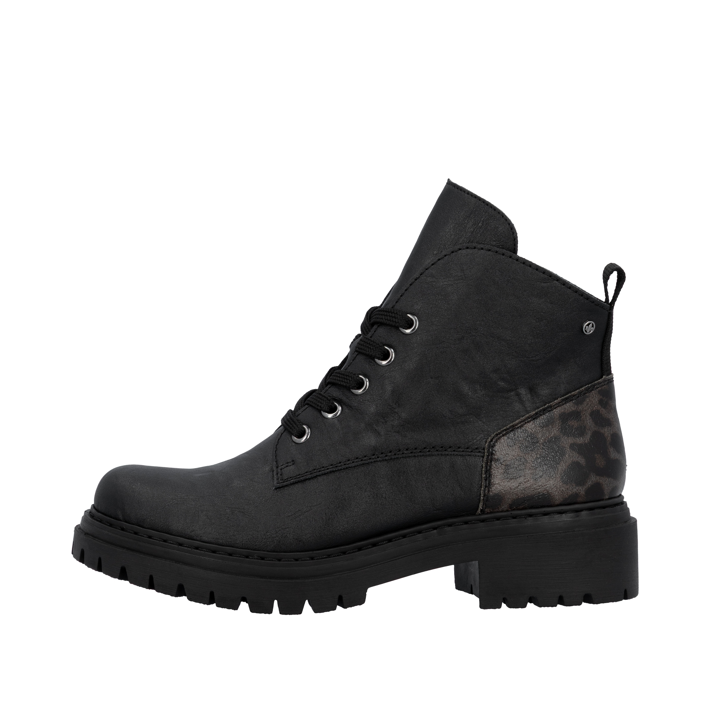 Rieker Schnürboots, Schnürstiefelette, Profilsohle, mit praktischem Innenreißverschluss