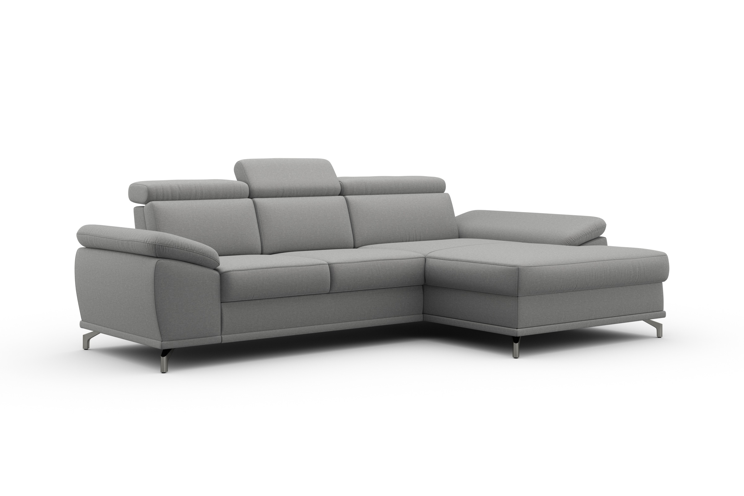 sit&more Ecksofa »Cabrio L-Form, mit Sitztiefenverstellung, Arm- und Kopfteilverstellung«, 2 Nierenkissen, Federkern, optional Bettfunktion und Stauraum