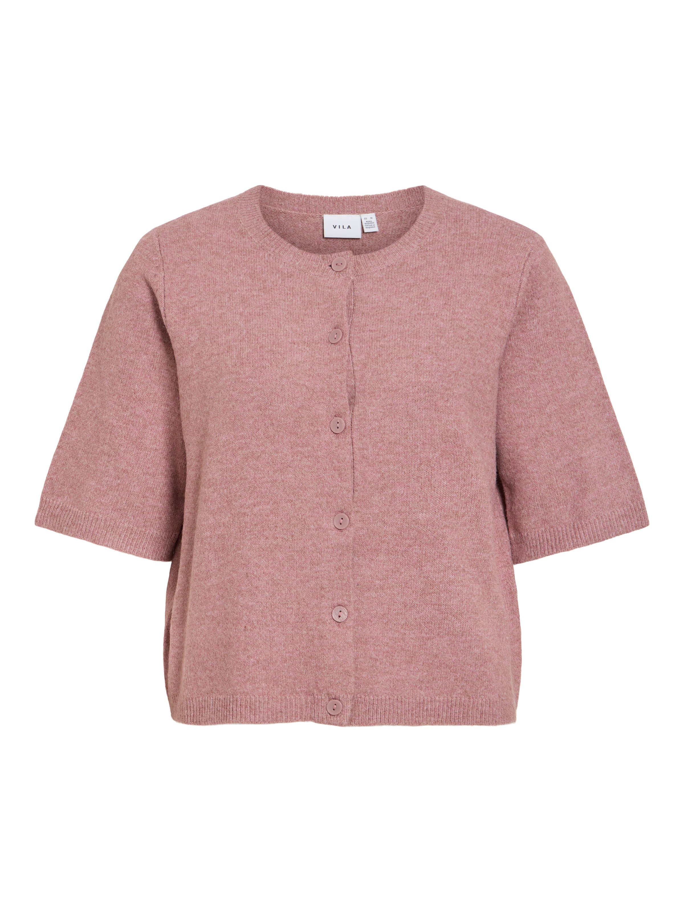 Vila Strickjacke "Viliga 2/4 O-Neck Knit Cardigan - Noos" Materialmix, Regular Fit