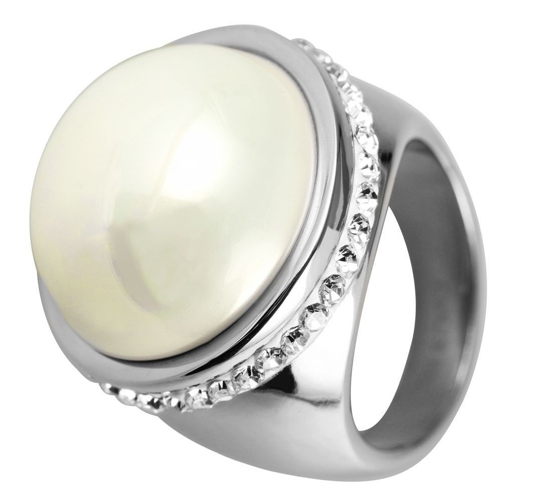 Adelia´s Fingerring »Damen Ring aus Edelstahl mit Strass Steinchen«