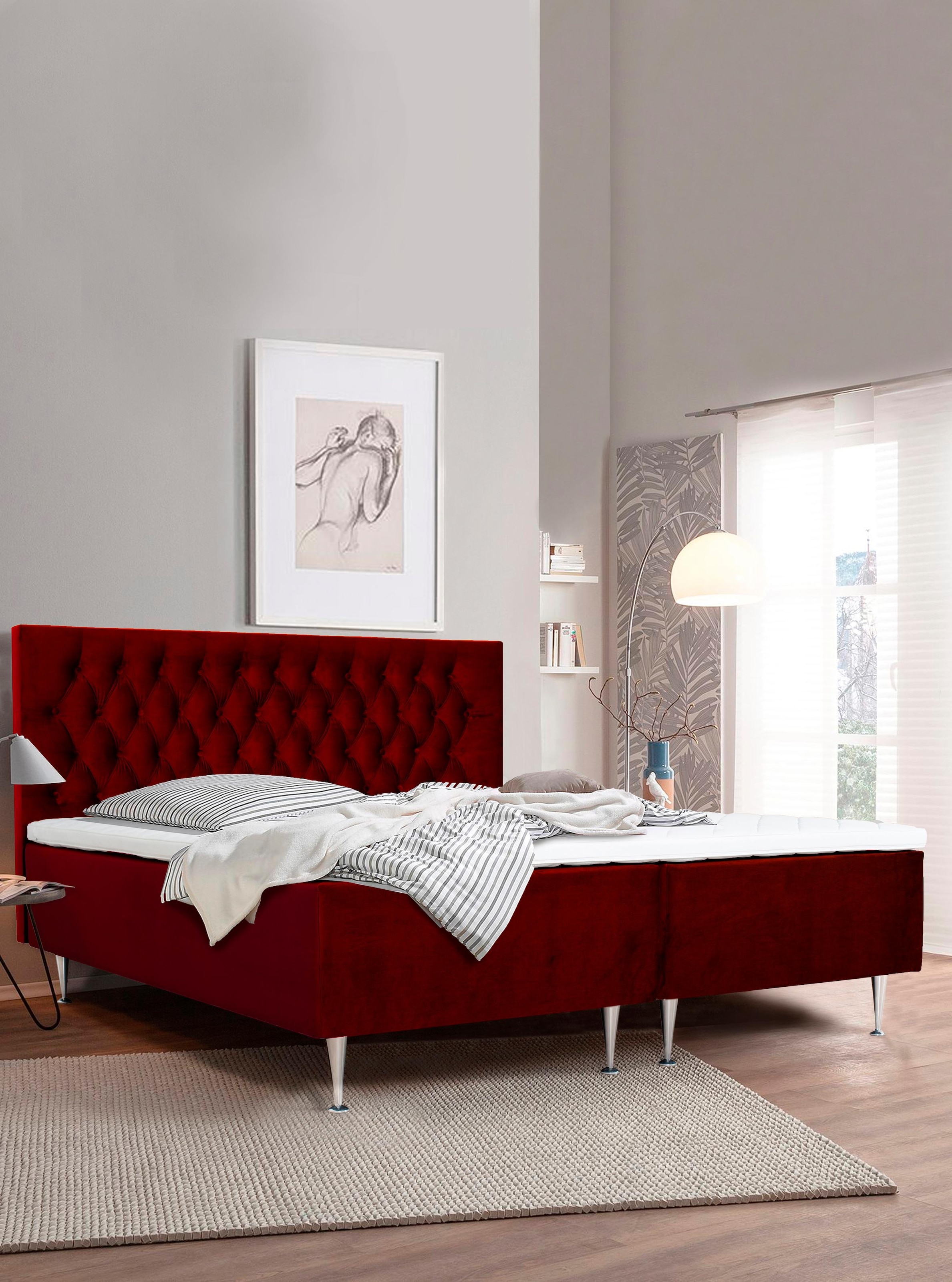 Home affaire Boxspringbett "Exclusive" inkl. Topper, 3 Breiten, 3 Härtegrad günstig online kaufen