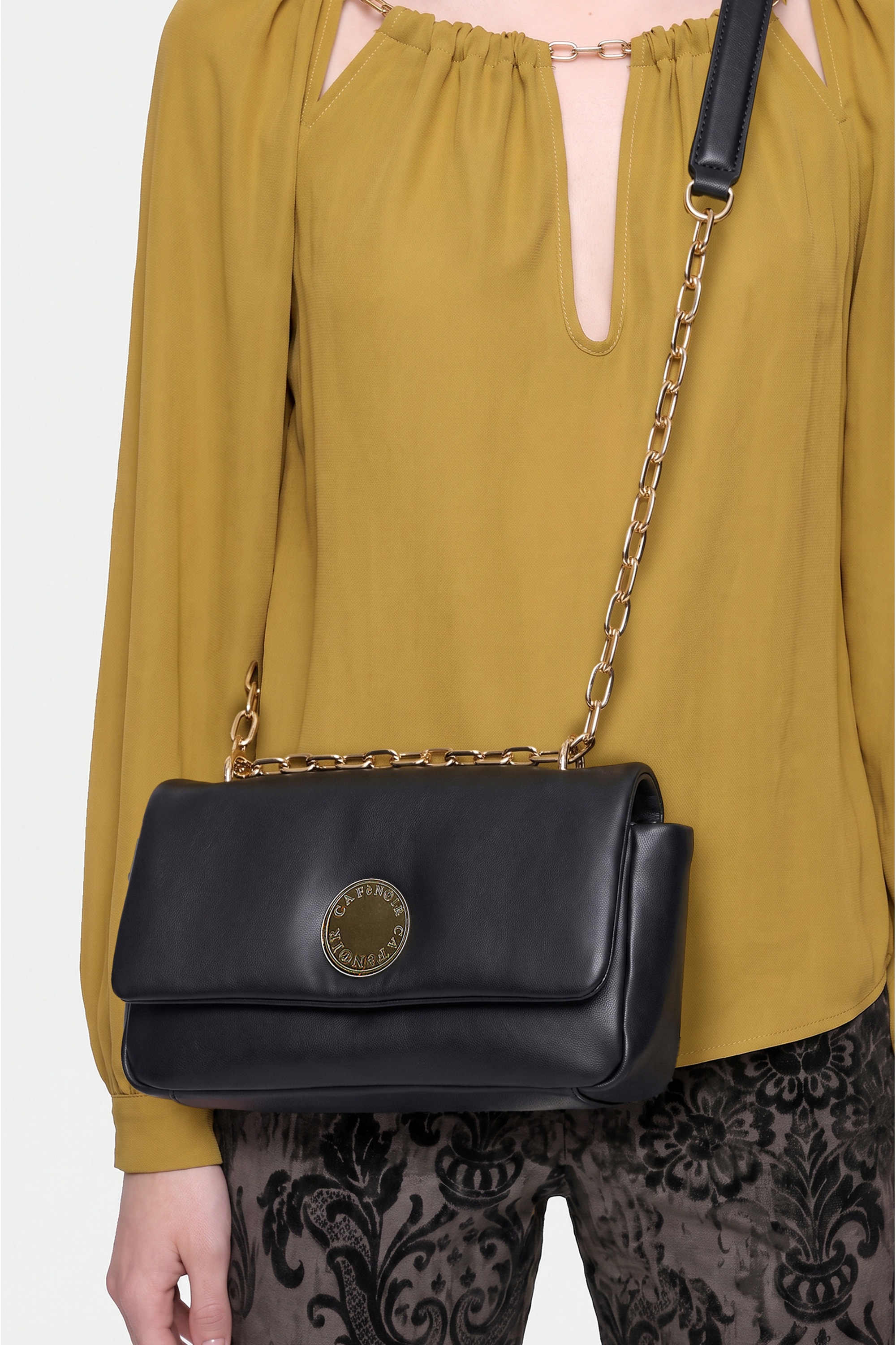 CAFèNoir Schultertasche »SHOULDER BAG WITH FLAP C3JV0089 Damen« Schultertasche Damen, Abendtasche, Handtasche, Fashion, Lifestyle