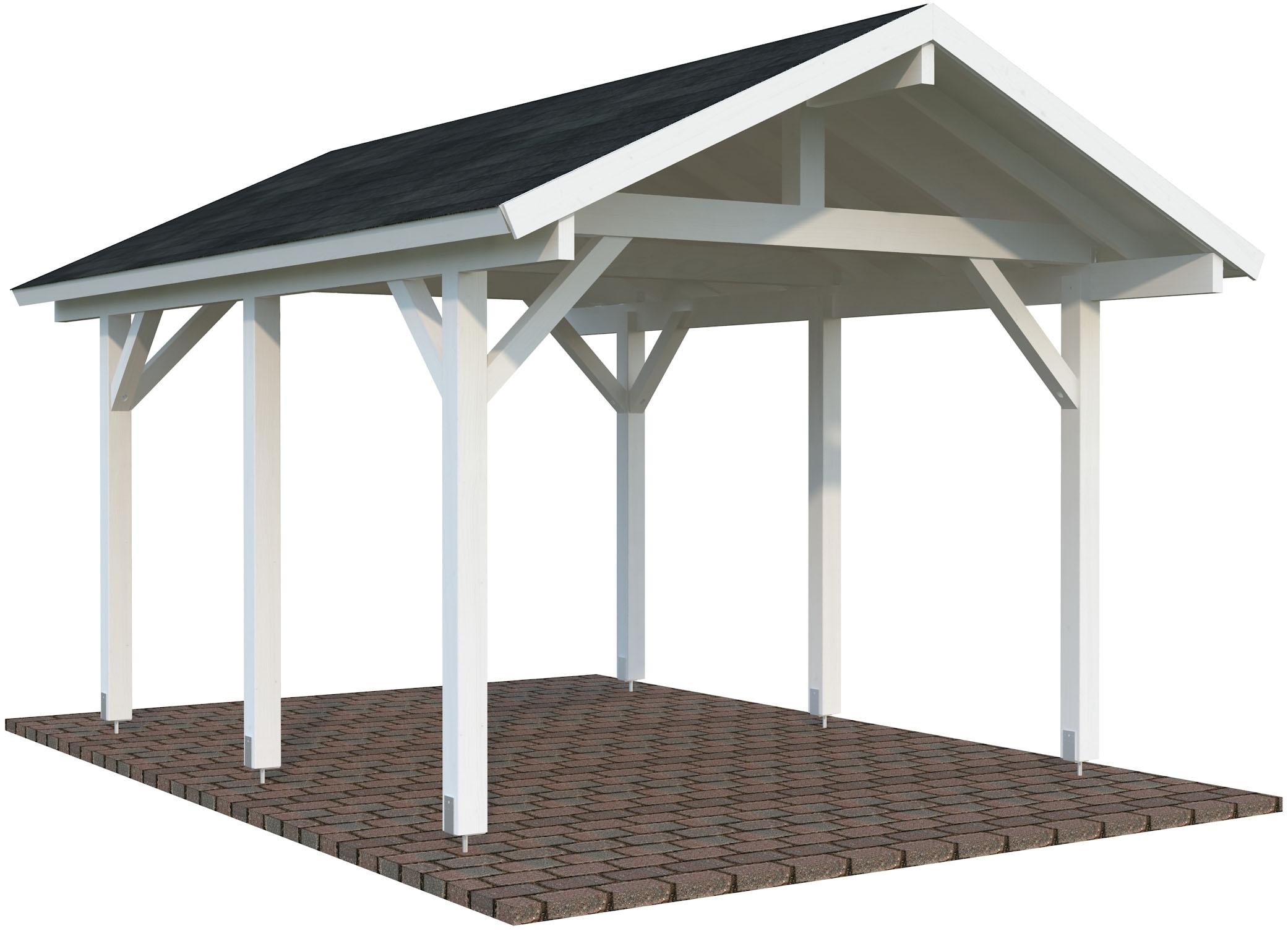 Palmako Einzelcarport »Robert« Massivholz 291 cm weiß/weiß