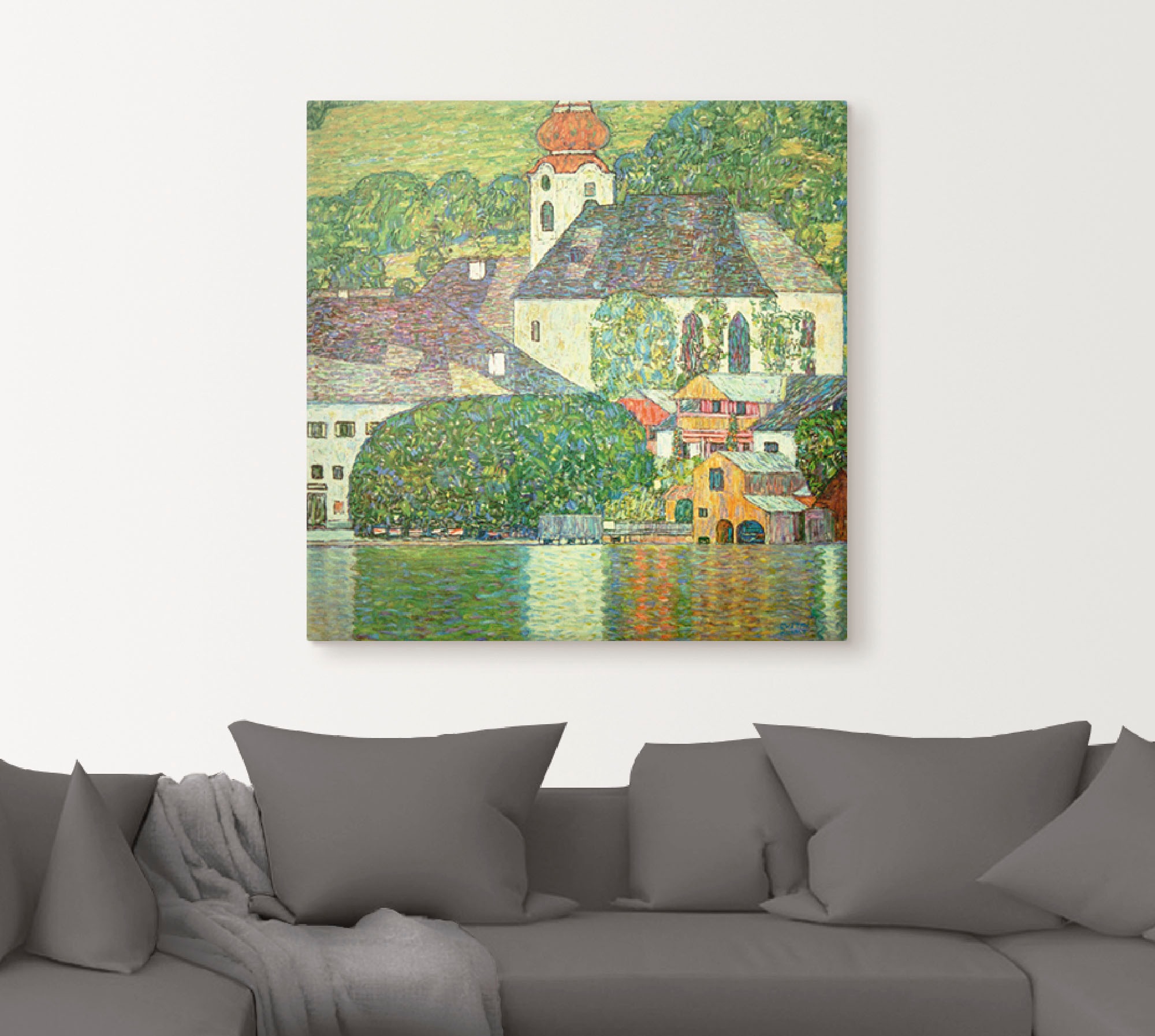 Artland Wandbild "Kirche in Unterach am Attersee. (D.198)", Gebäude, (1 St. günstig online kaufen