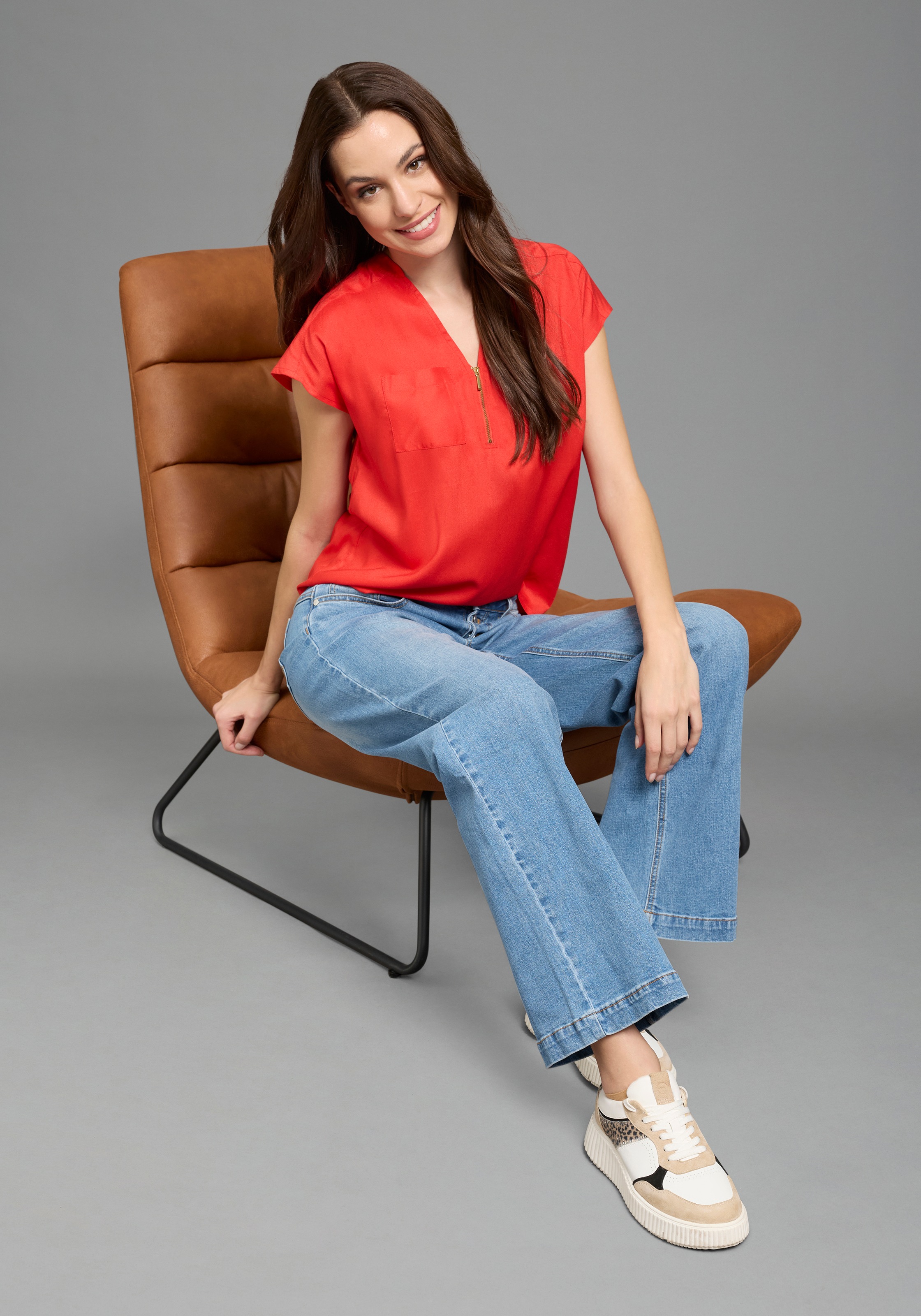 Bruno Banani Weite Jeans mit Elasthan-Anteil, aus Baumwollmaterial