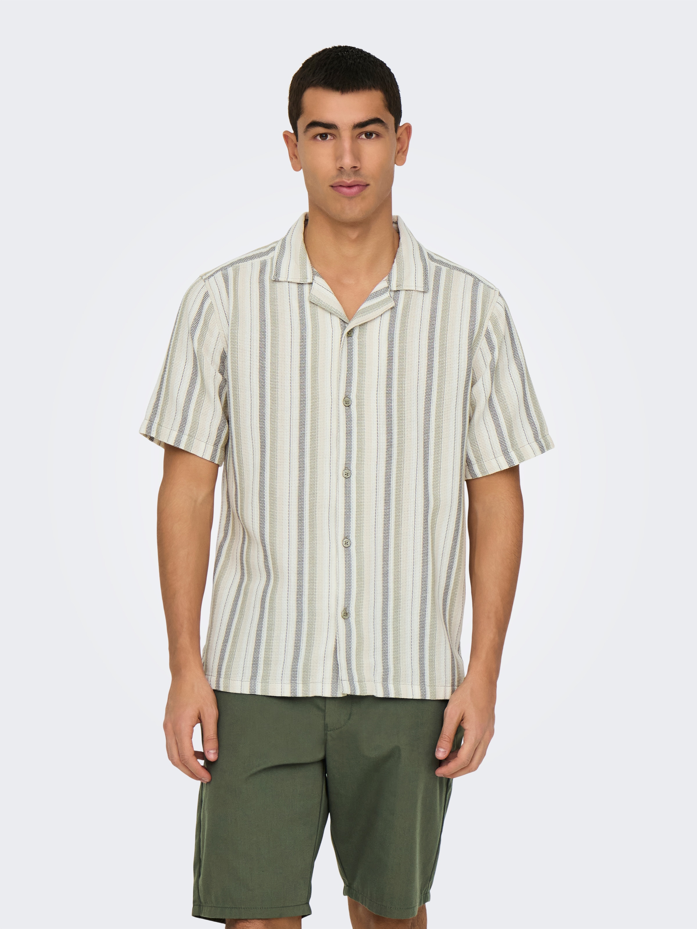 ONLY & SONS Kurzarmhemd "ONSTREV LIFE REG STRIPE SS SHIRT NOOS" günstig online kaufen