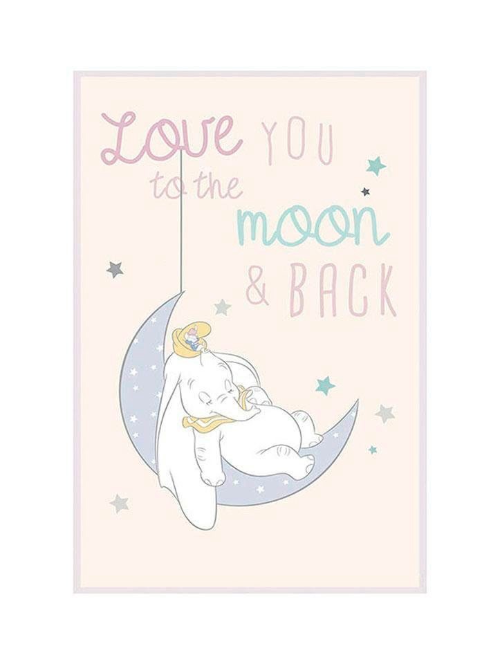 Komar Poster "Dumbo Moon", Disney, (1 St.), Kinderzimmer, Schlafzimmer, Wohnzimmer