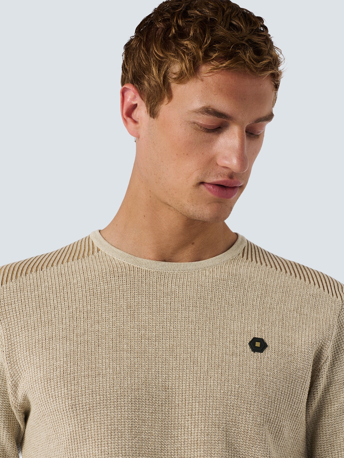 NO EXCESS Rundhalspullover »No Excess Rundhalspullover mit Raffinierter Zwei-Farben-Jacquard«