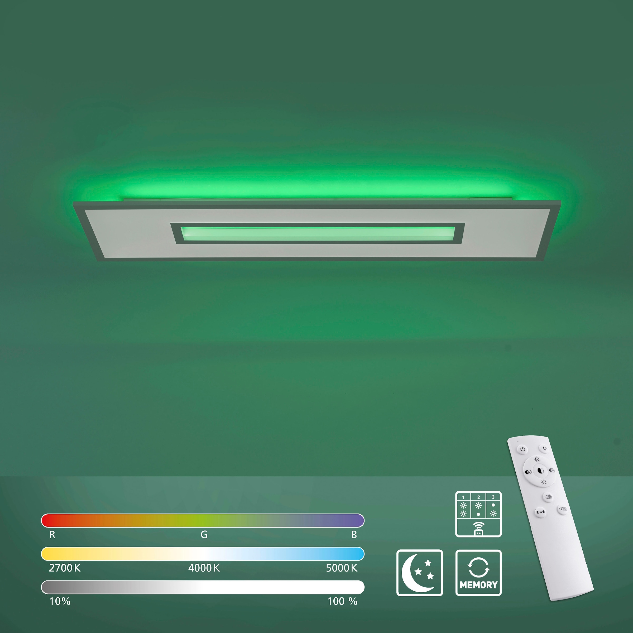 Leuchten Direkt LED Deckenleuchte »RECESS«, 1 flammig-flammig, dimmbar über  Fernbedienung | BAUR | Panels