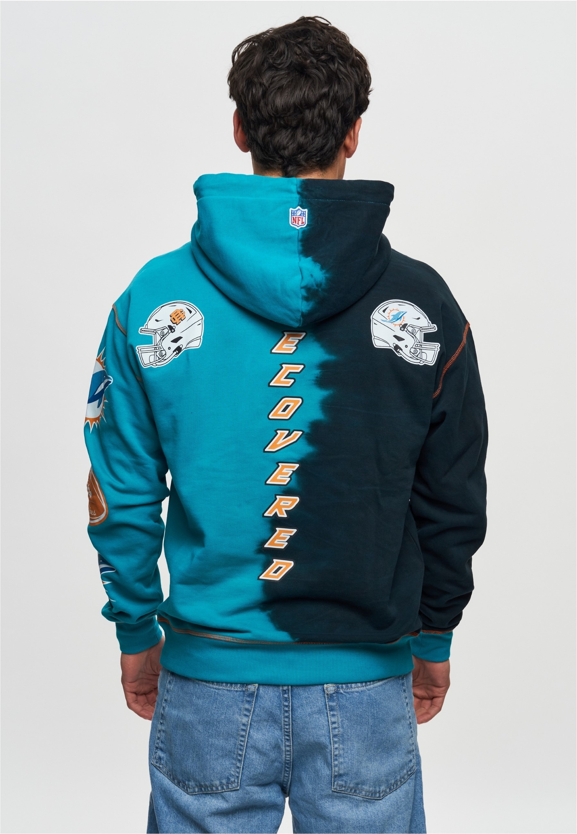 Recovered Kapuzensweatshirt »NFL Dolphins Ink Dye Effect On«, im lockeren Schnitt