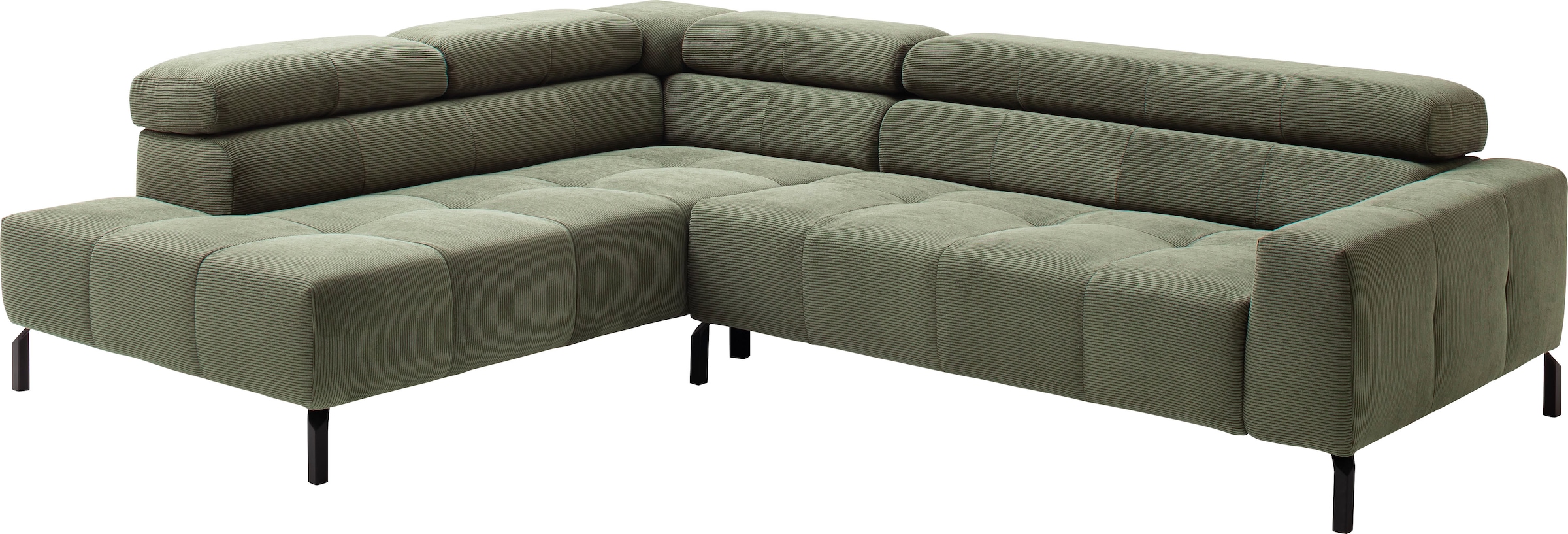 Places of Style Ecksofa »Cleveland, L-Form, incl. Kopfteilverstellung, Breite 276 cm«, wahlweise elektrischer Sitzvorzug