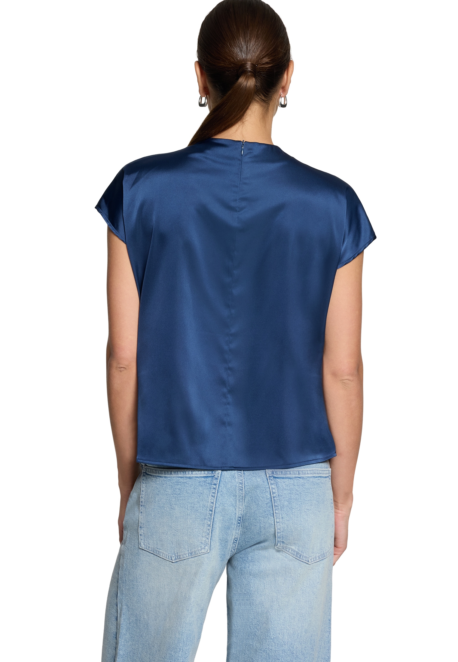 Zero Satinbluse »Damen mit Kragen«