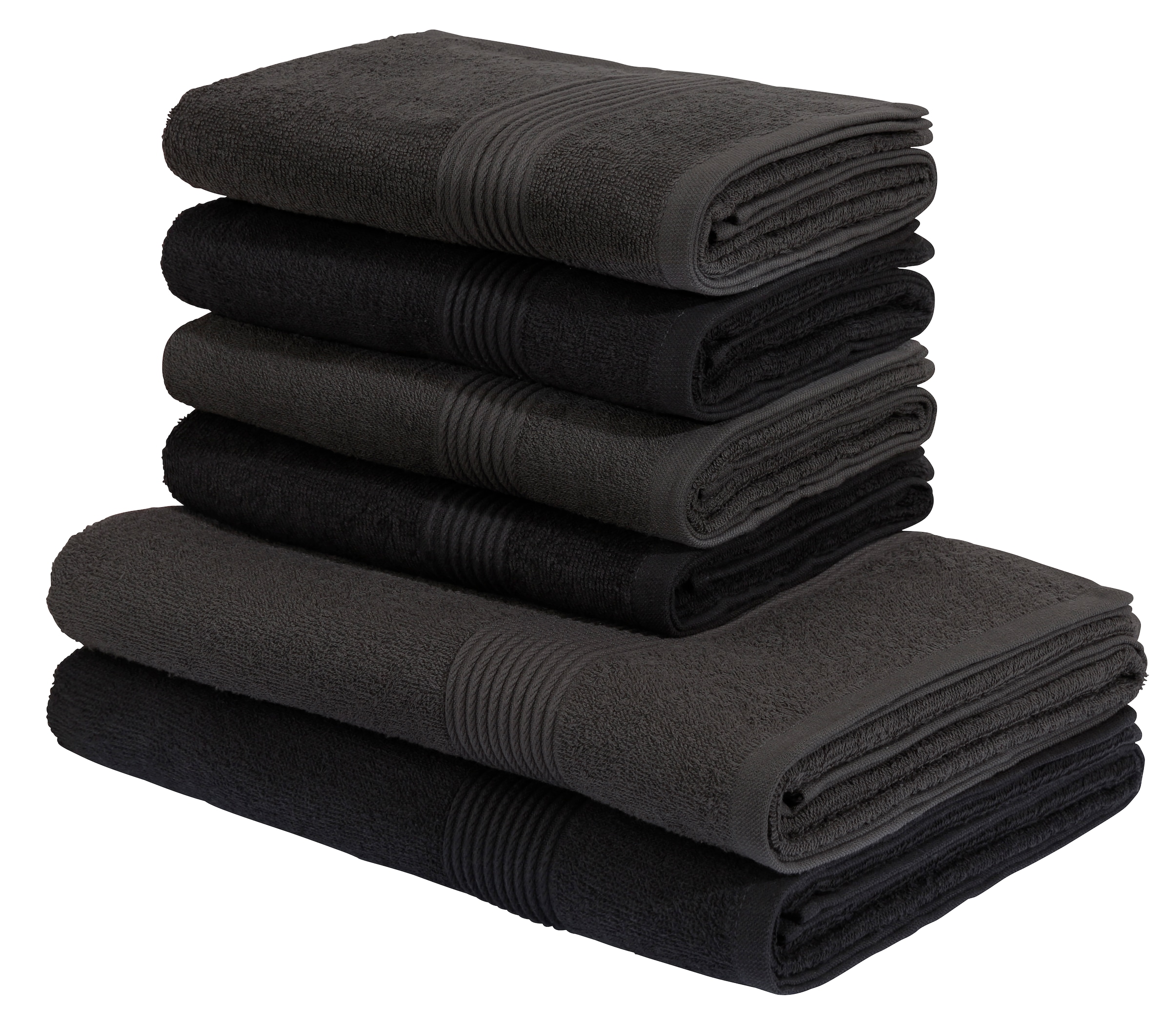 my home Handtuch Set "Anna, 2 Duschtücher 70x140, 4 Handtücher 50x100" Set günstig online kaufen