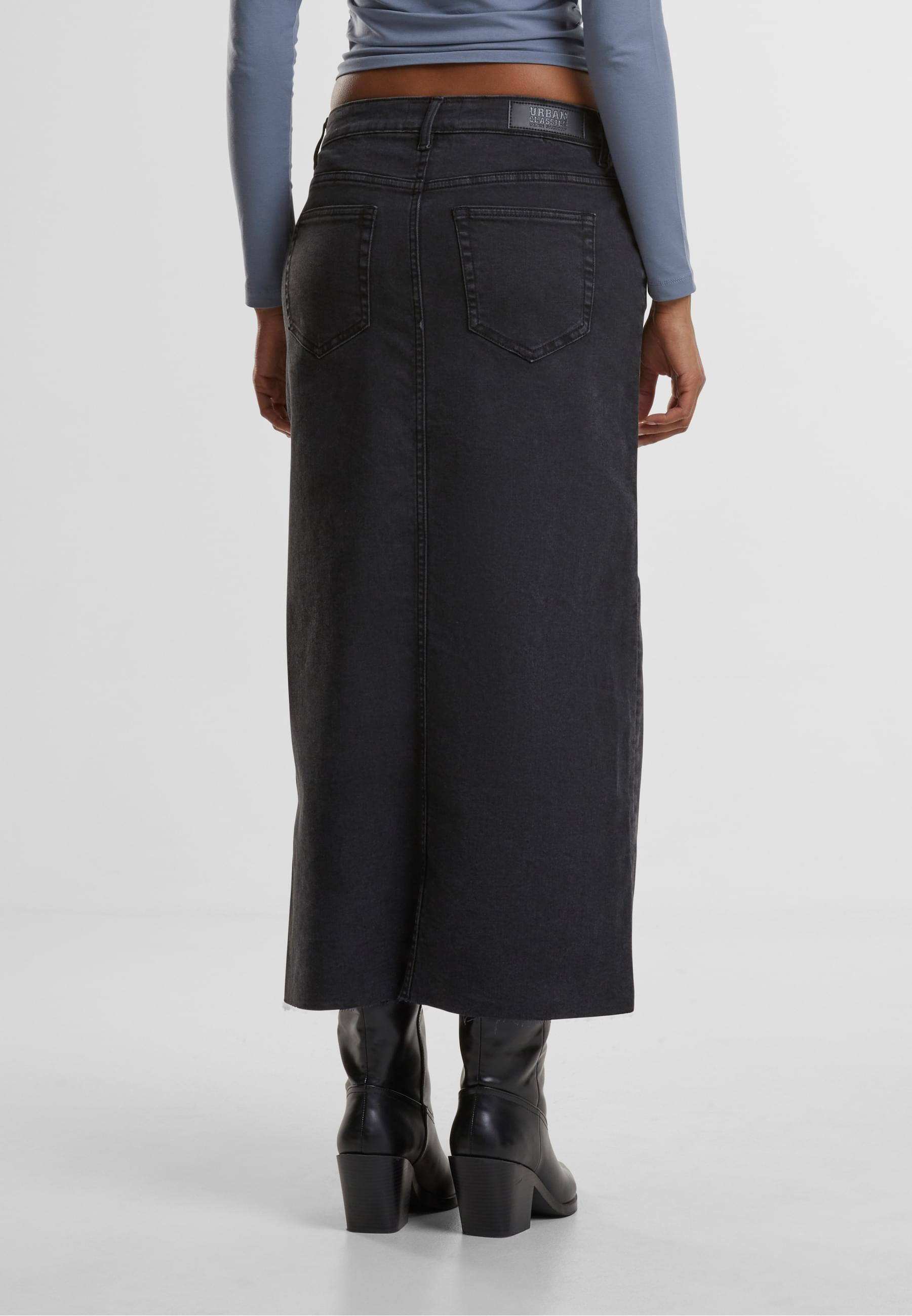 URBAN CLASSICS Sommerrock »Urban Classics Ladies High Slit Denim Skirt«, (1 tlg.)