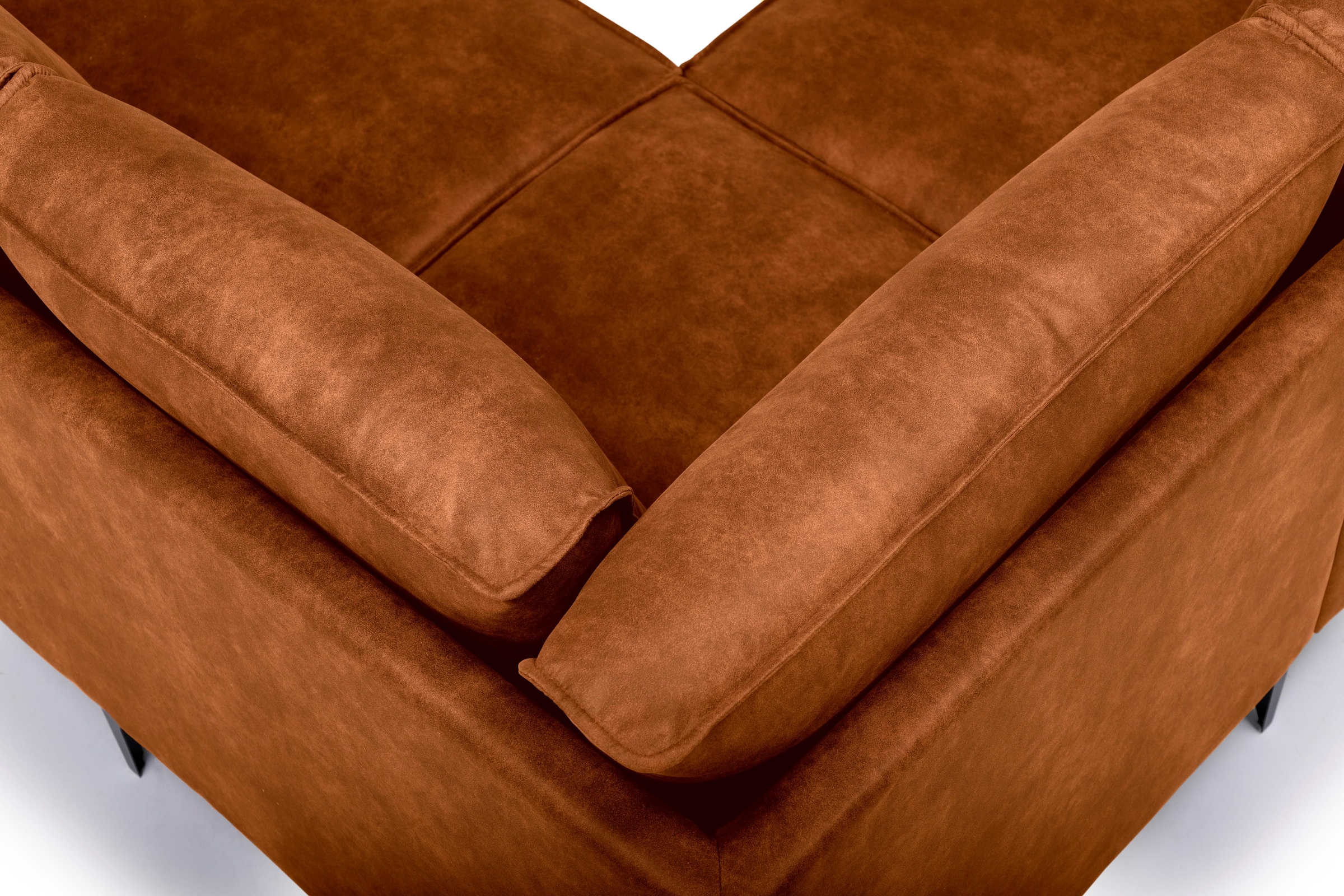 Places of Style Wohnlandschaft »XXL Sofa Oland, Struktur, Flachgewebe, Luxus-Microfaser, Boucle«, U-Form, 342 cm, Wellenunterfederung, Skandi-Design, Metallfüße