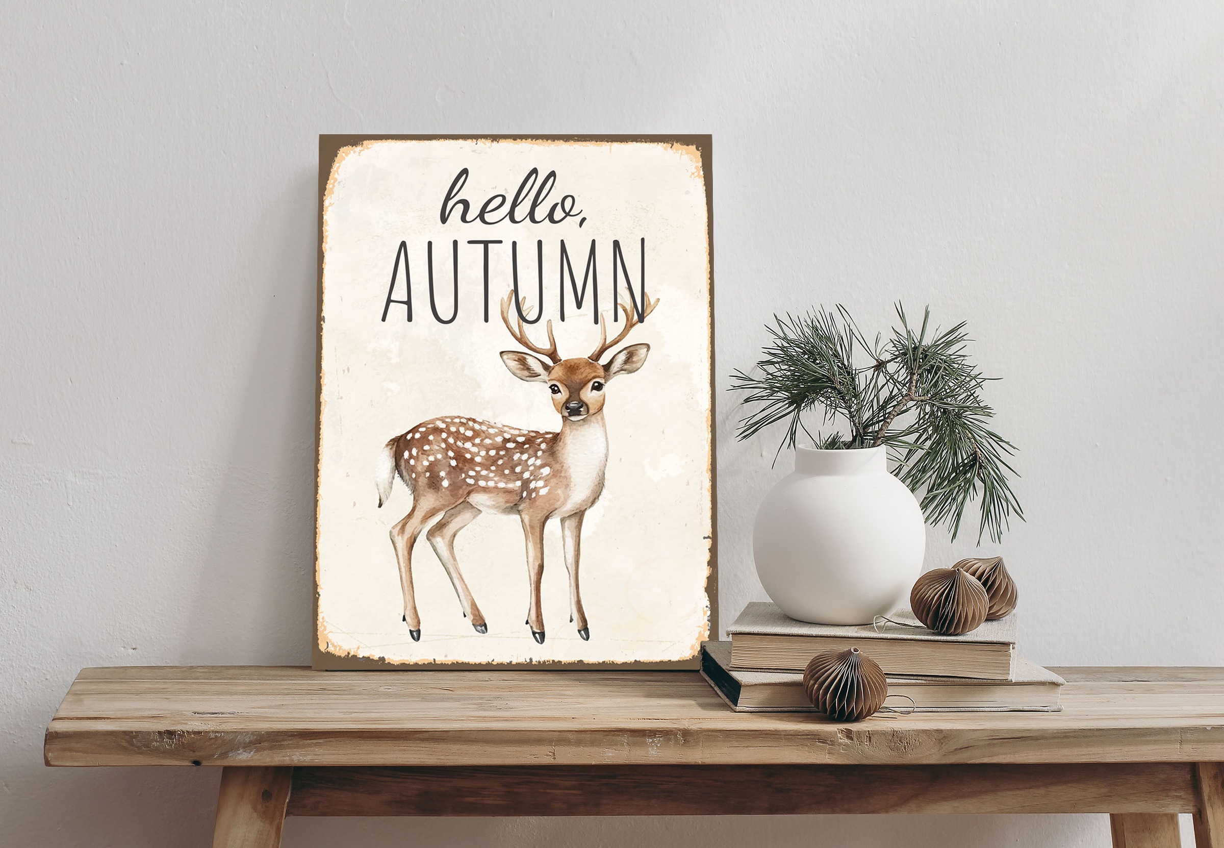 queence Alu-Dibond-Druck "Rehkitz" Weihnachten 1 Stk. tlg. Autumn, Herbst, günstig online kaufen